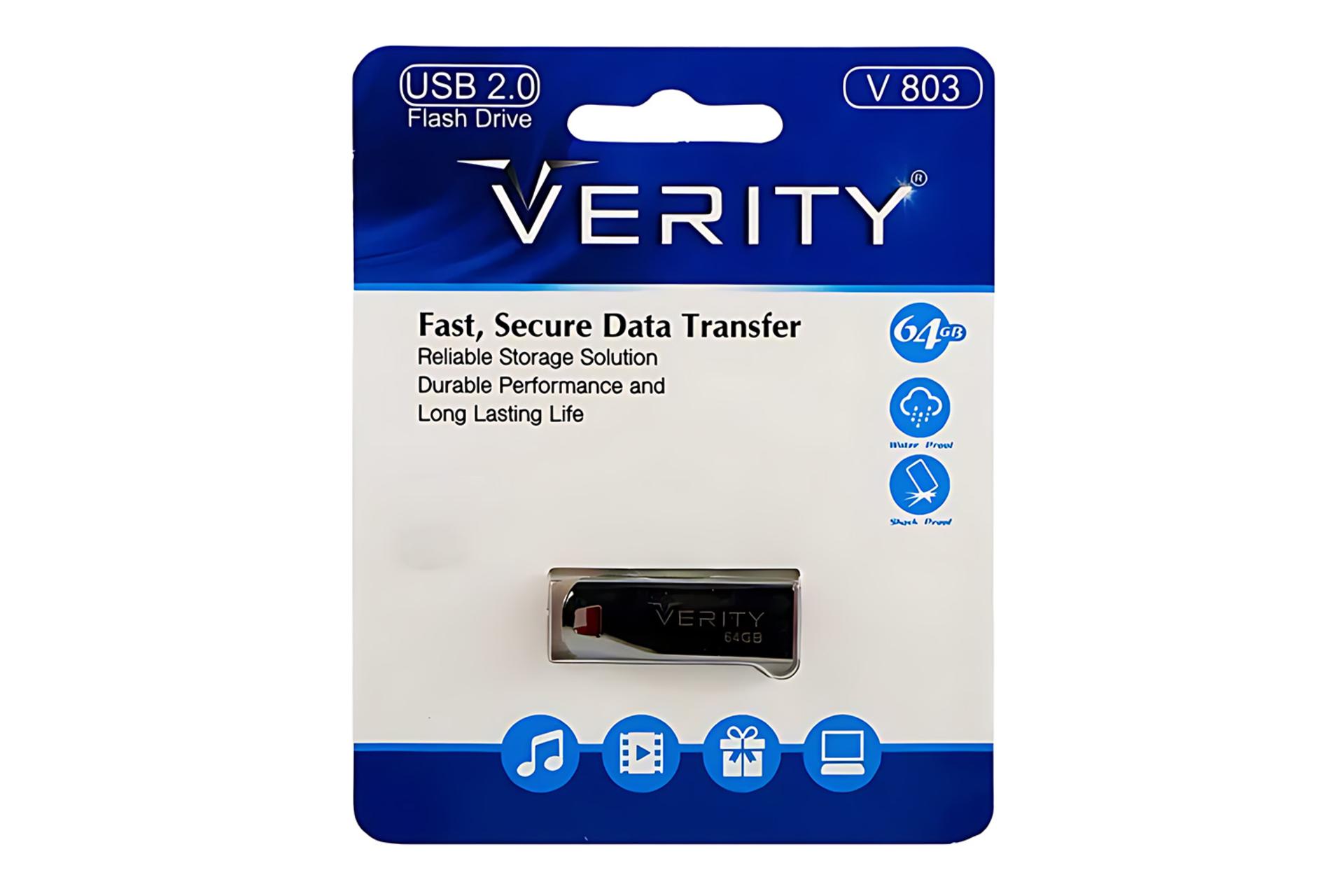جعبه فلش مموری وریتی Verity V 803 64GB USB 2.0