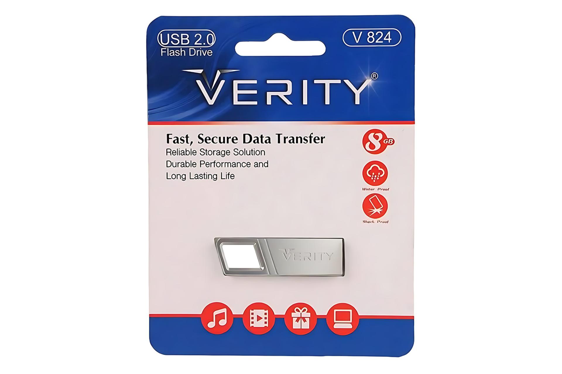 جعبه فلش مموری وریتی Verity V 824 8GB USB 2.0