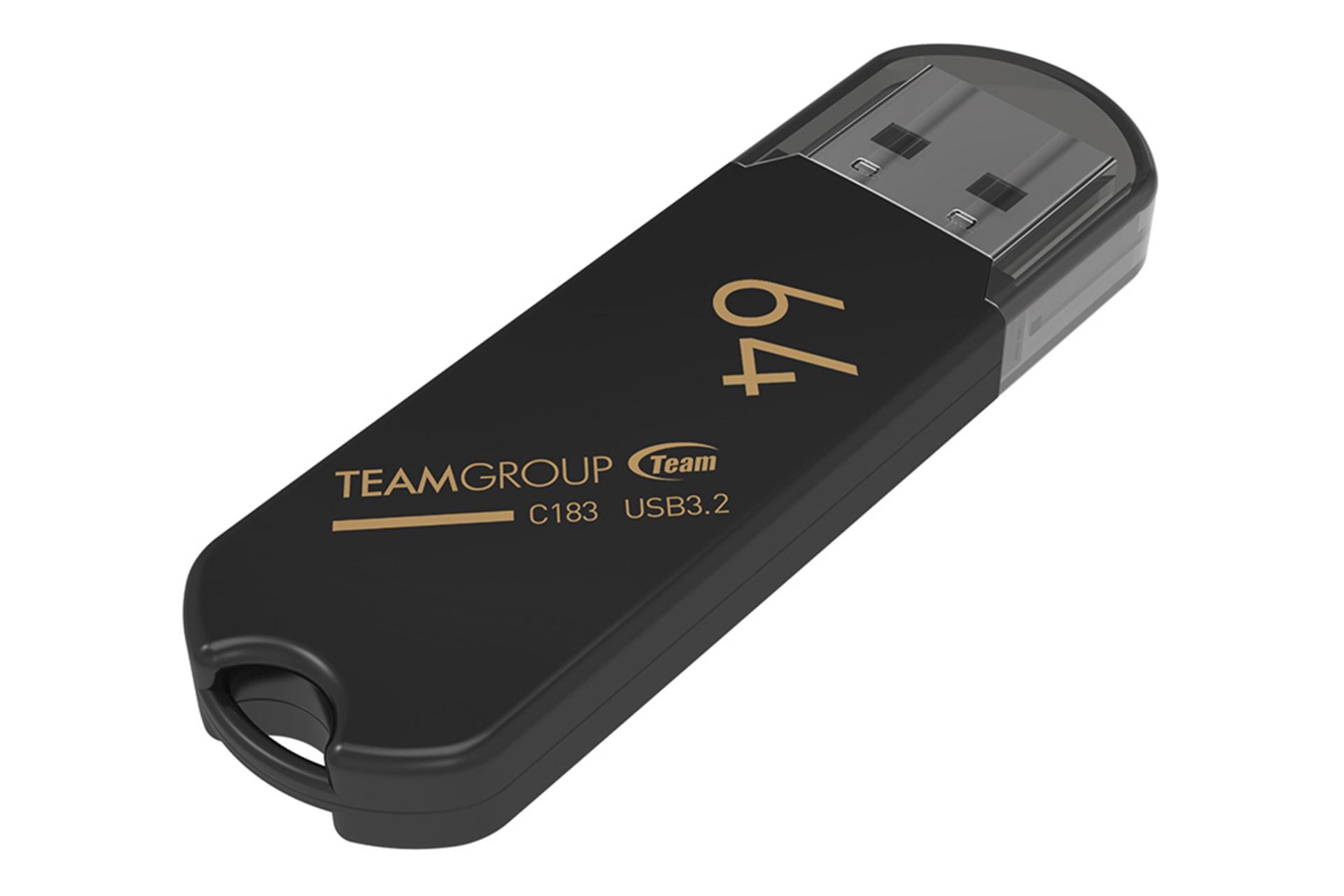 نمای کناری فلش مموری تیم گروپ TEAMGROUP C183 64GB USB 3.2