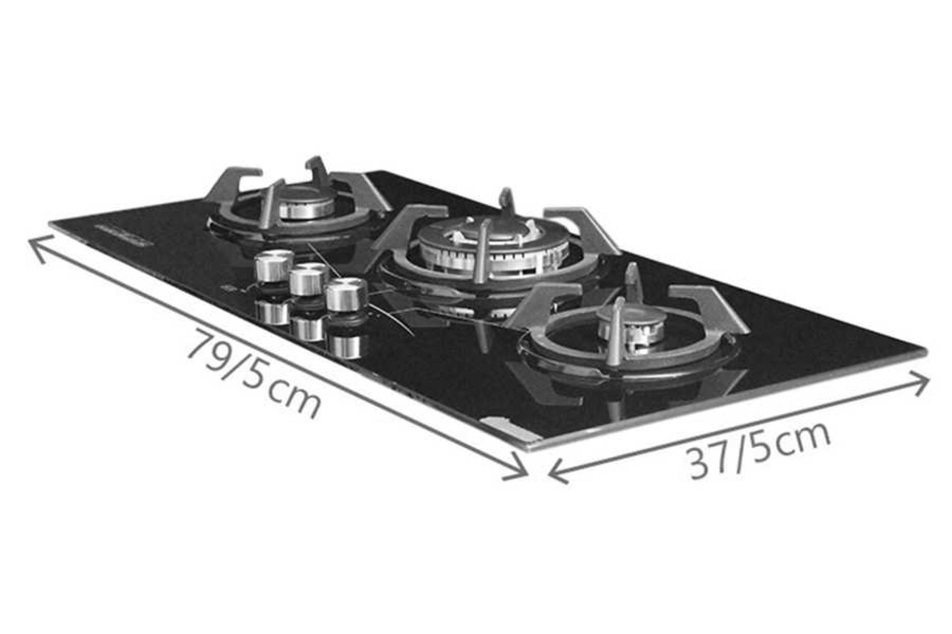 ابعاد و اندازه اجاق گاز صفحه ای آذرلوکس G03NL-5B