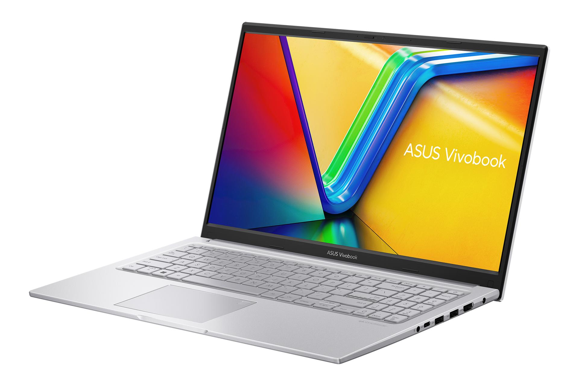 نمای نیمرخ لپ تاپ Vivobook 15 F1504VAP ایسوس با نمایش پنل جلو و درگاه های لبه سمت راست