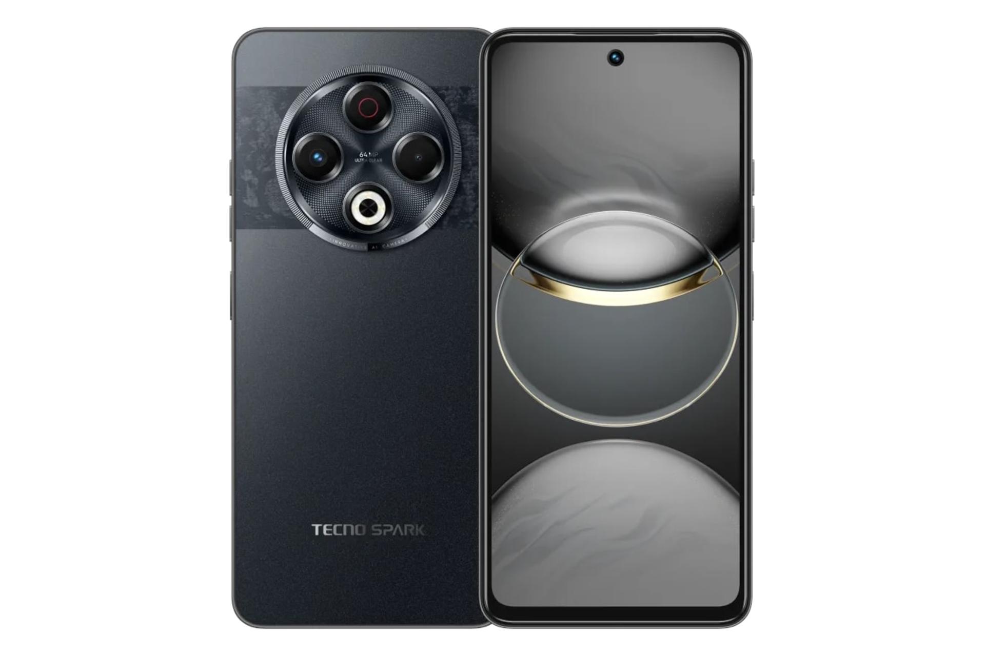 پنل جلو و پشت گوشی موبایل اسپارک 30 تکنو مشکی / Tecno Spark 30