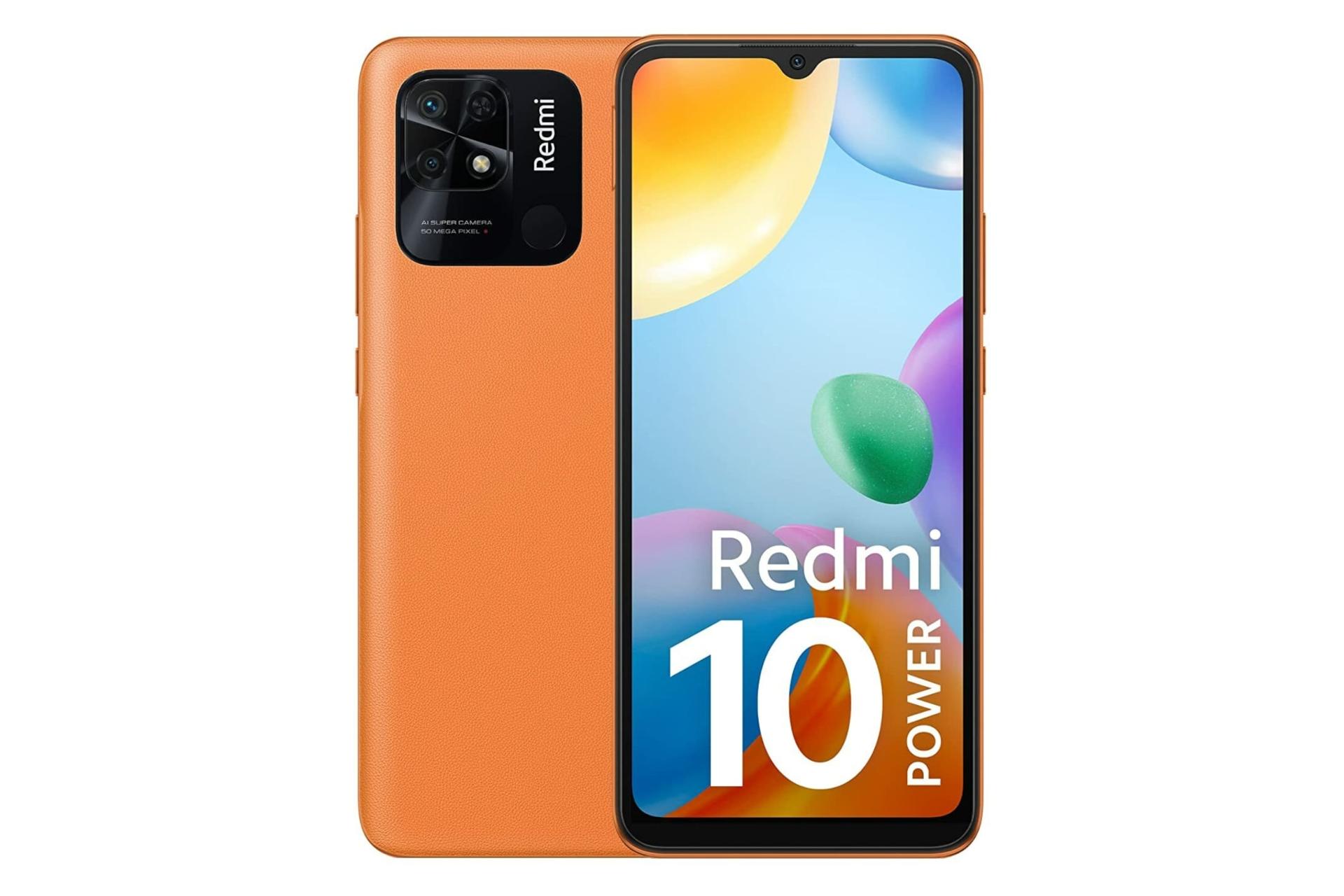 پنل جلو و پشت گوشی موبایل ردمی 10 پاور شیائومی نارنجی / Xiaomi Redmi 10 Power