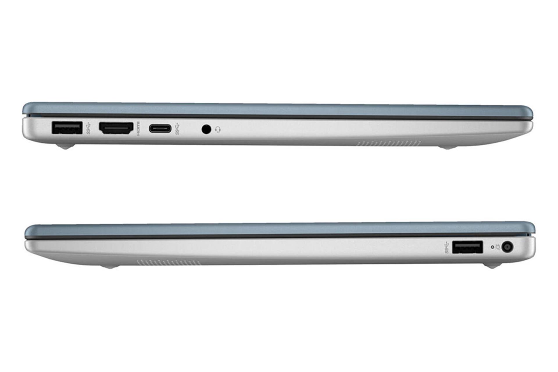 نمای لبه های کناری لپ تاپ 14-ep0792wm اچ پی با نمایش درگاه های لبه سمت چپ و راست