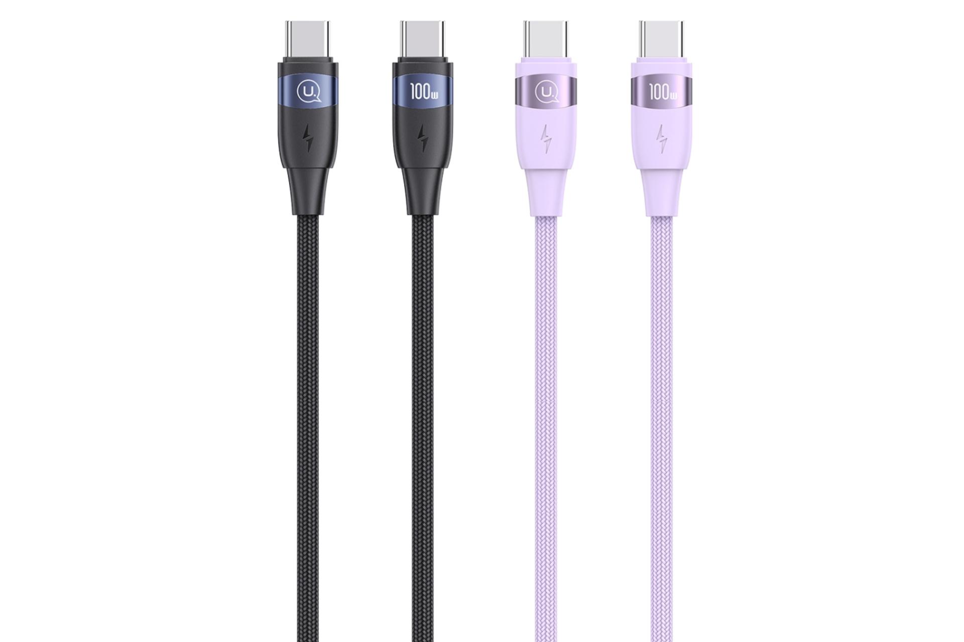 رنگ بندی کابل شارژ USB یوسمز Type-C به Type-C مدل US-SJ632 با طول 1.2 متر