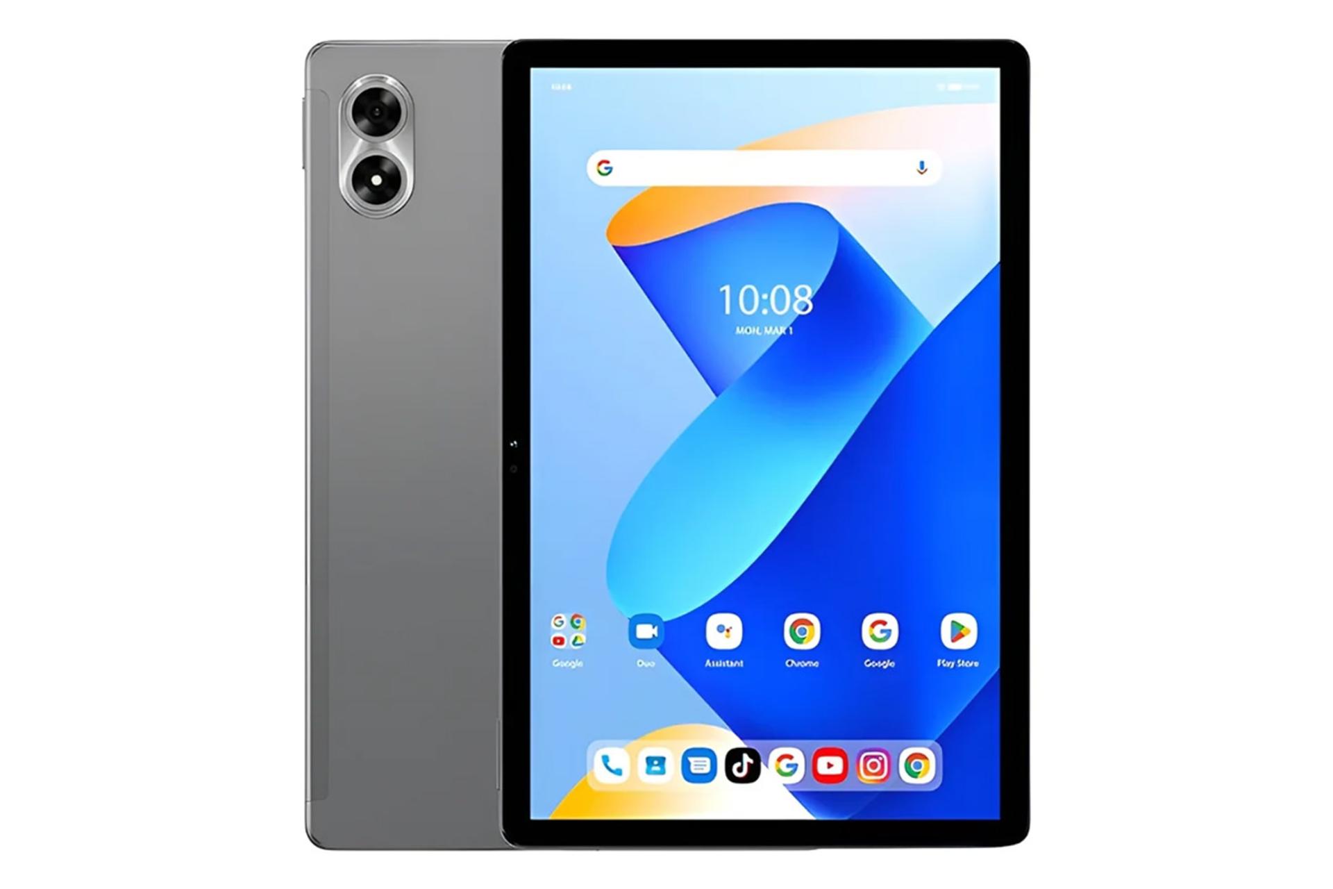 نمای کلی تبلت اومی دیجی G7 تب پرو / UMIDIGI G7 Tab Pro با نمایشگر روشن و نمایش دوربین پنل پشت