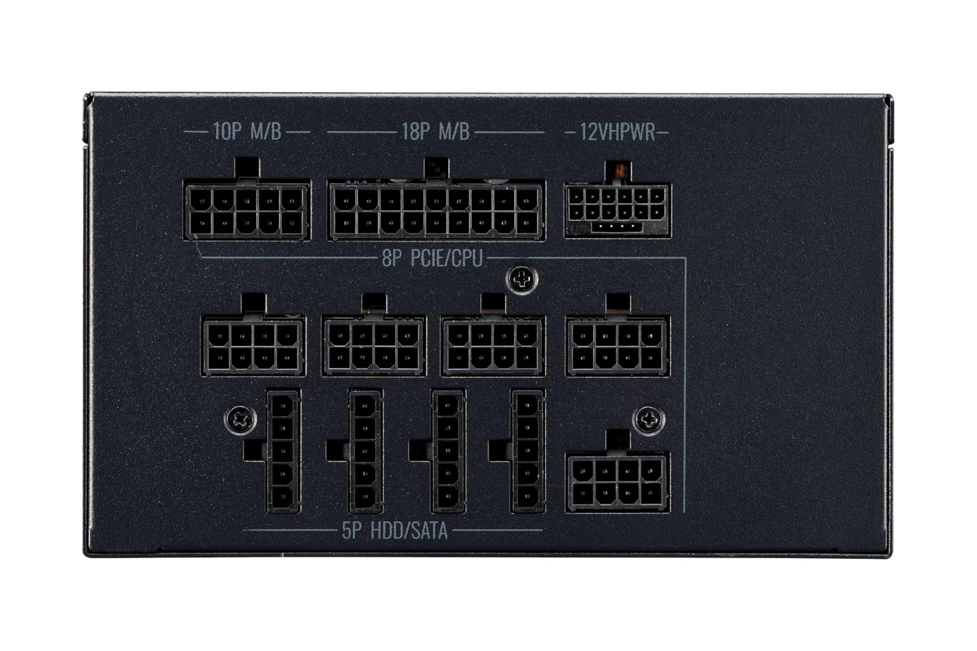 کانکتور و اتصال پاور کامپیوتر کولر مستر MWE GOLD 1050 V2 ATX 3.0 با توان 1050 وات