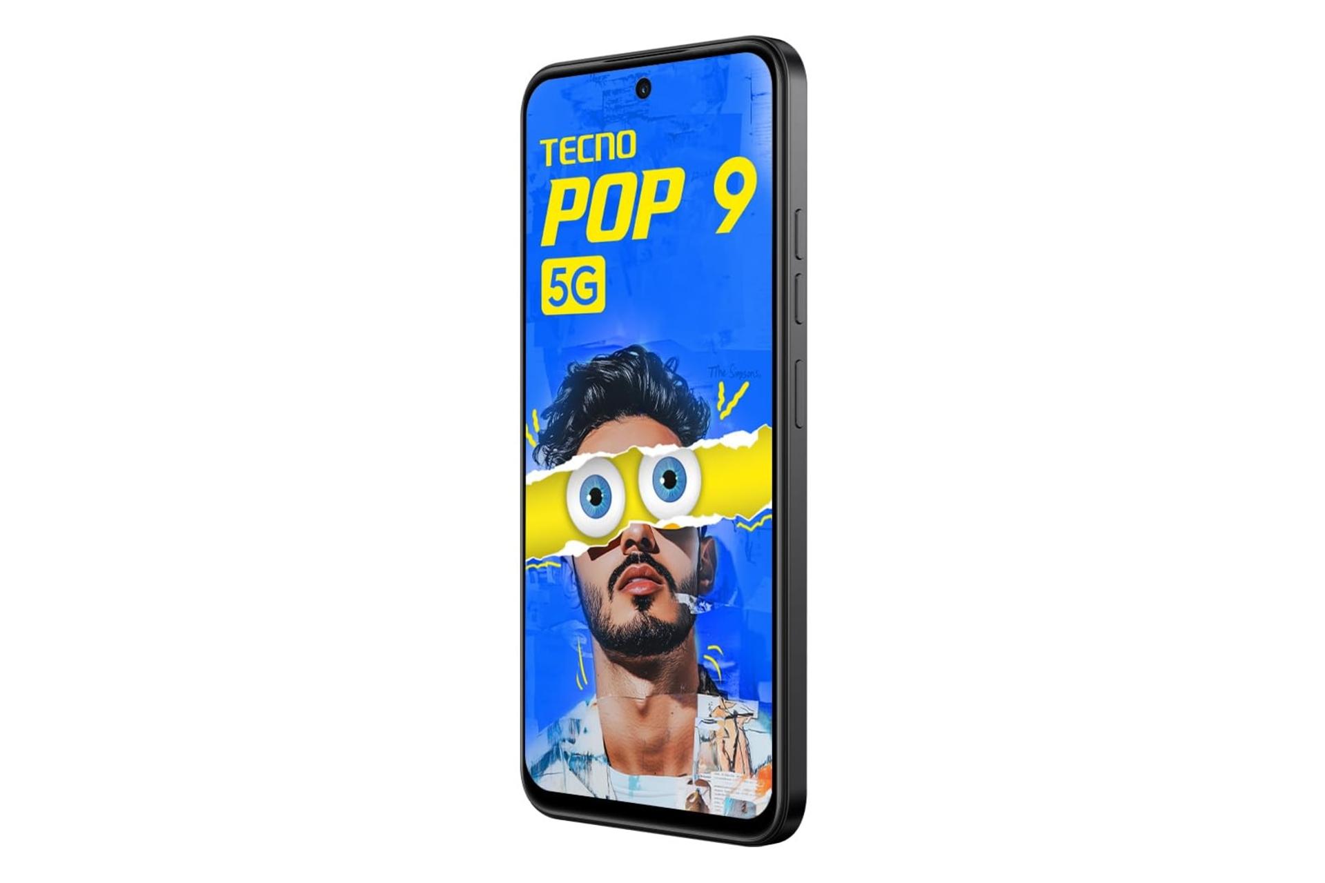 پنل جلو و صفحه نمایش گوشی موبایل پاپ 9 تکنو 5G مشکی / Tecno Pop 9 5G