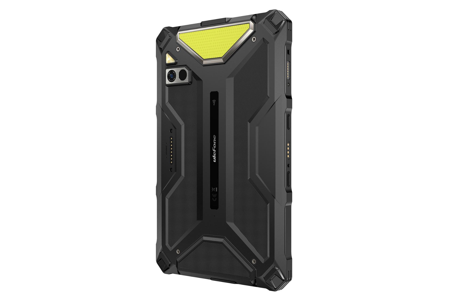 نمای نیمرخ تبلت آرمور پد 4 اولترا Thermal یولفون / Ulefone Armor Pad 4 Ultra Thermal با نمایش پنل پشت و لبه سمت چپ