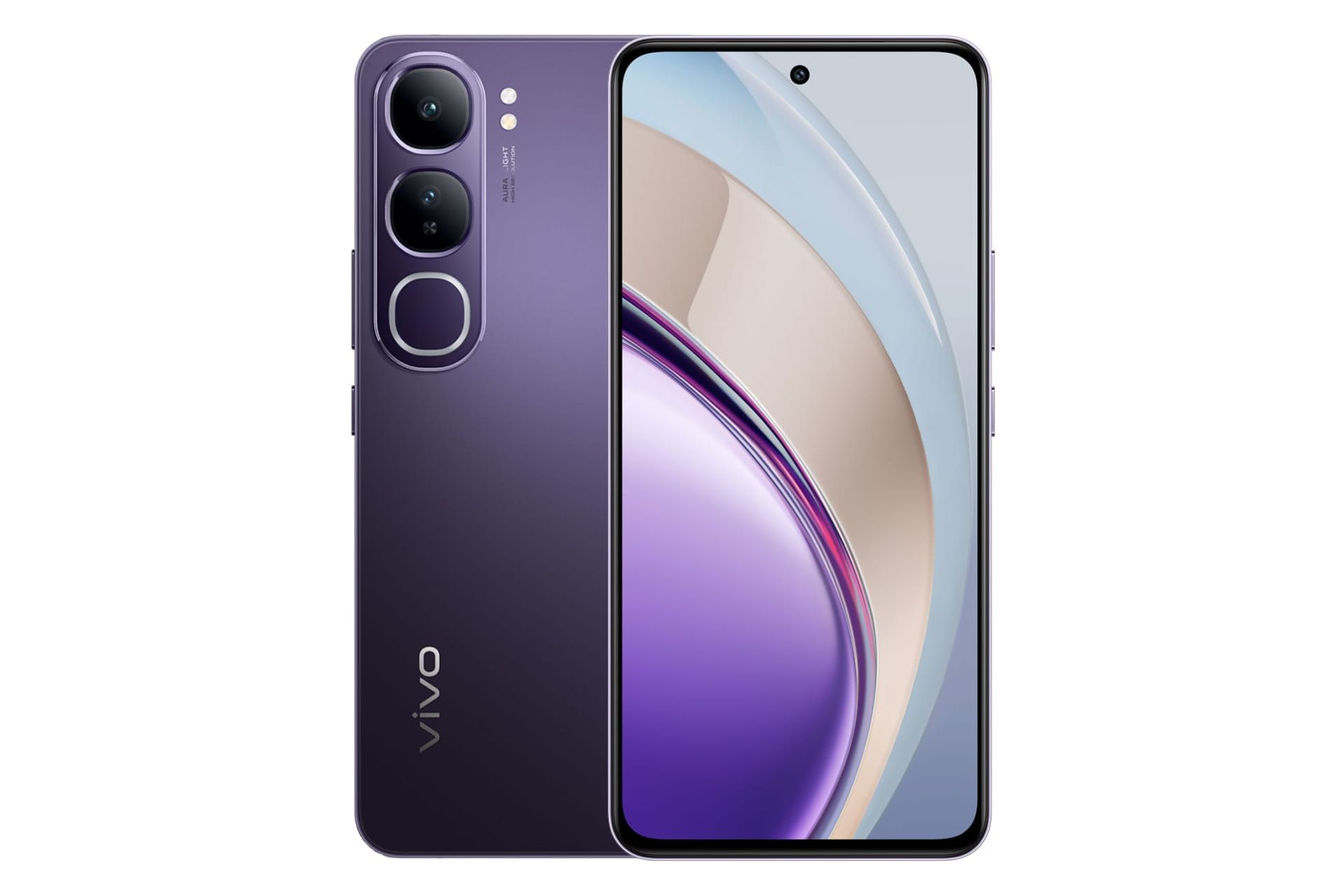 پنل جلو و پشت گوشی موبایل V40 لایت ویوو 4G نسخه اندونزی بنفش تیره / vivo V40 Lite 4G IDN