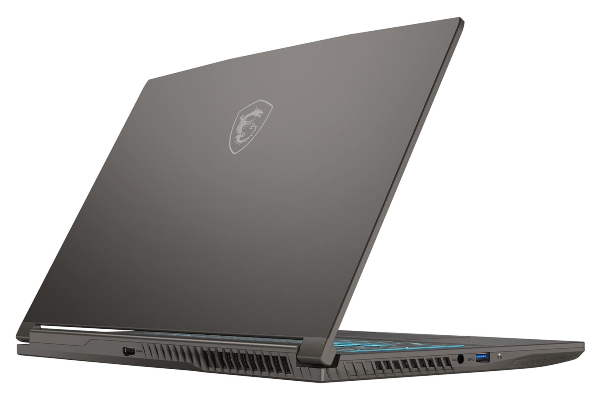لپ تاپ ام اس آی MSI Thin 15 B13U نمای پشت و درگاه های چپ