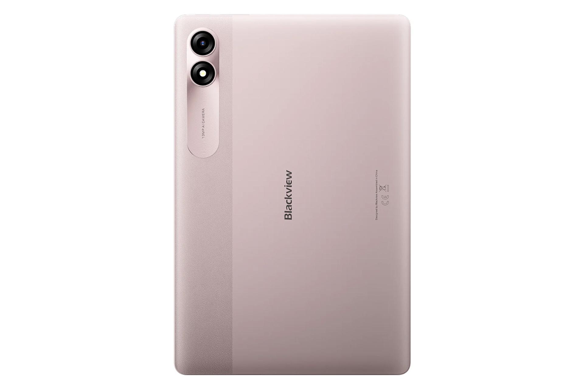 نمای پنل پشت تبلت تب 90 بلک ویو / Blackview Tab 90 با نمایش لوگو و دوربین پنل پشت رنگ صورتی
