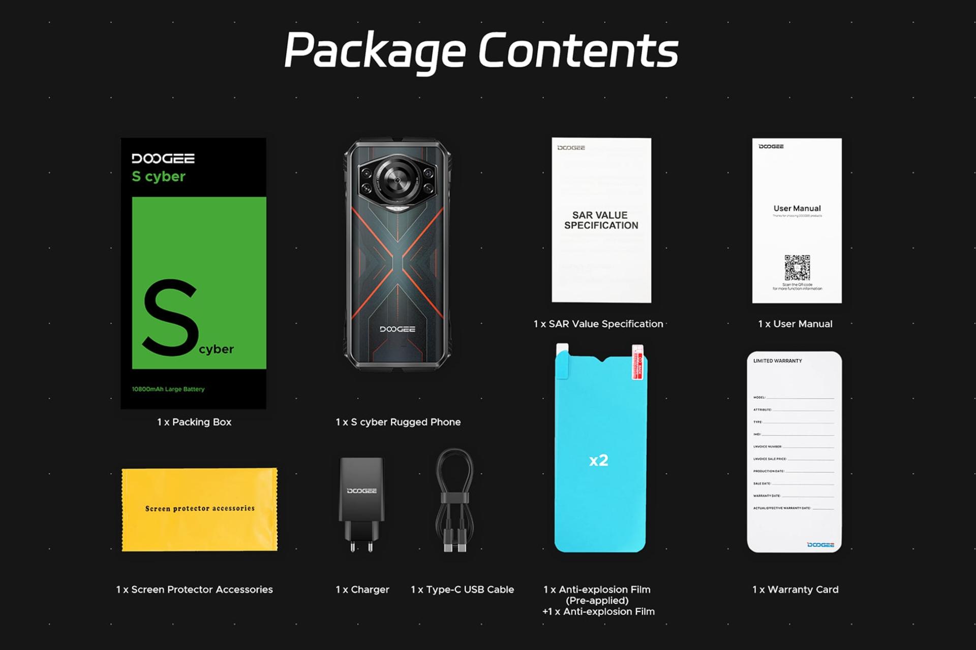 اقلام همراه گوشی موبایل دوجی Doogee S Cyber