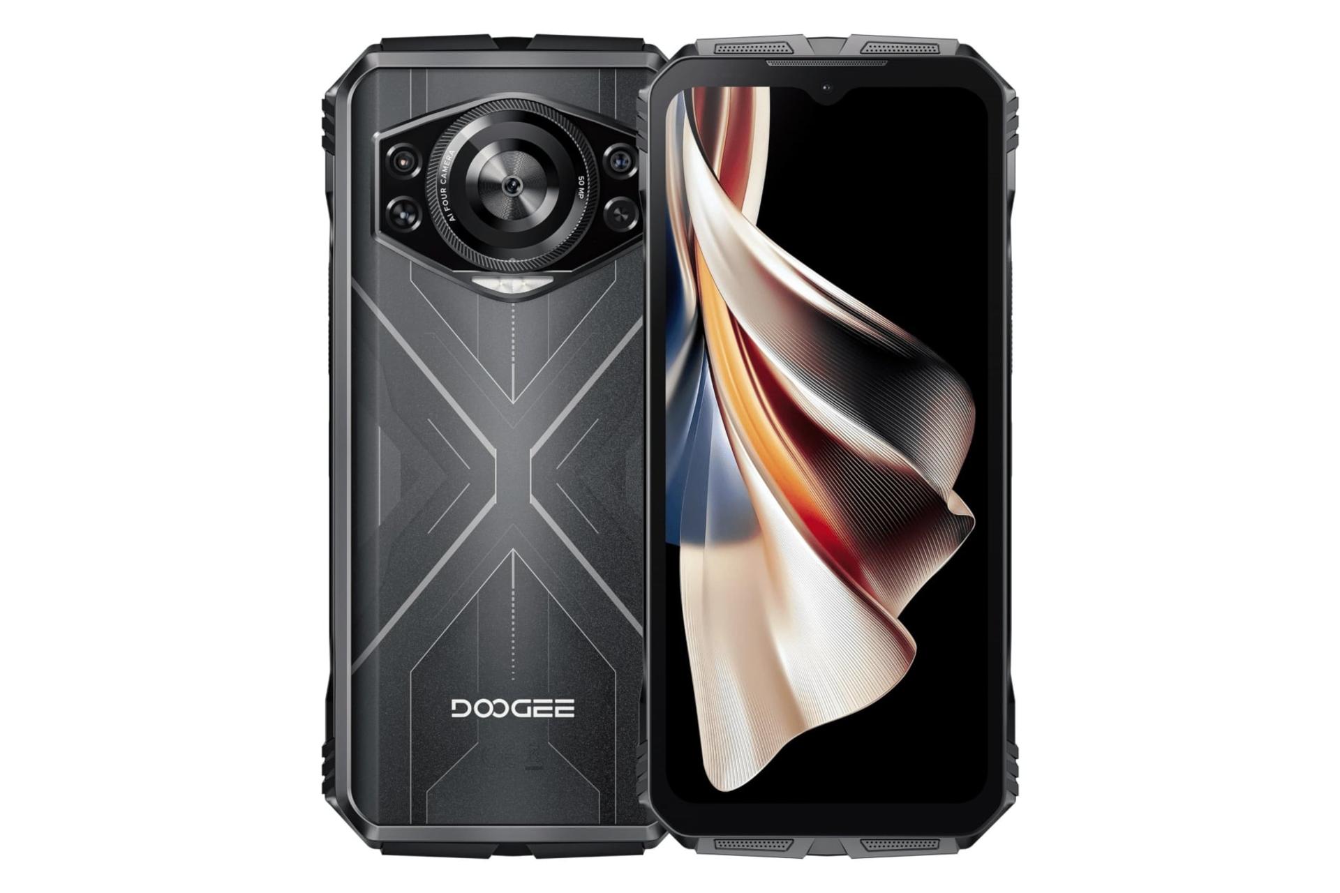 پنل جلو و پشت گوشی موبایل دوجی Doogee S Cyber مشکی و نقره ای