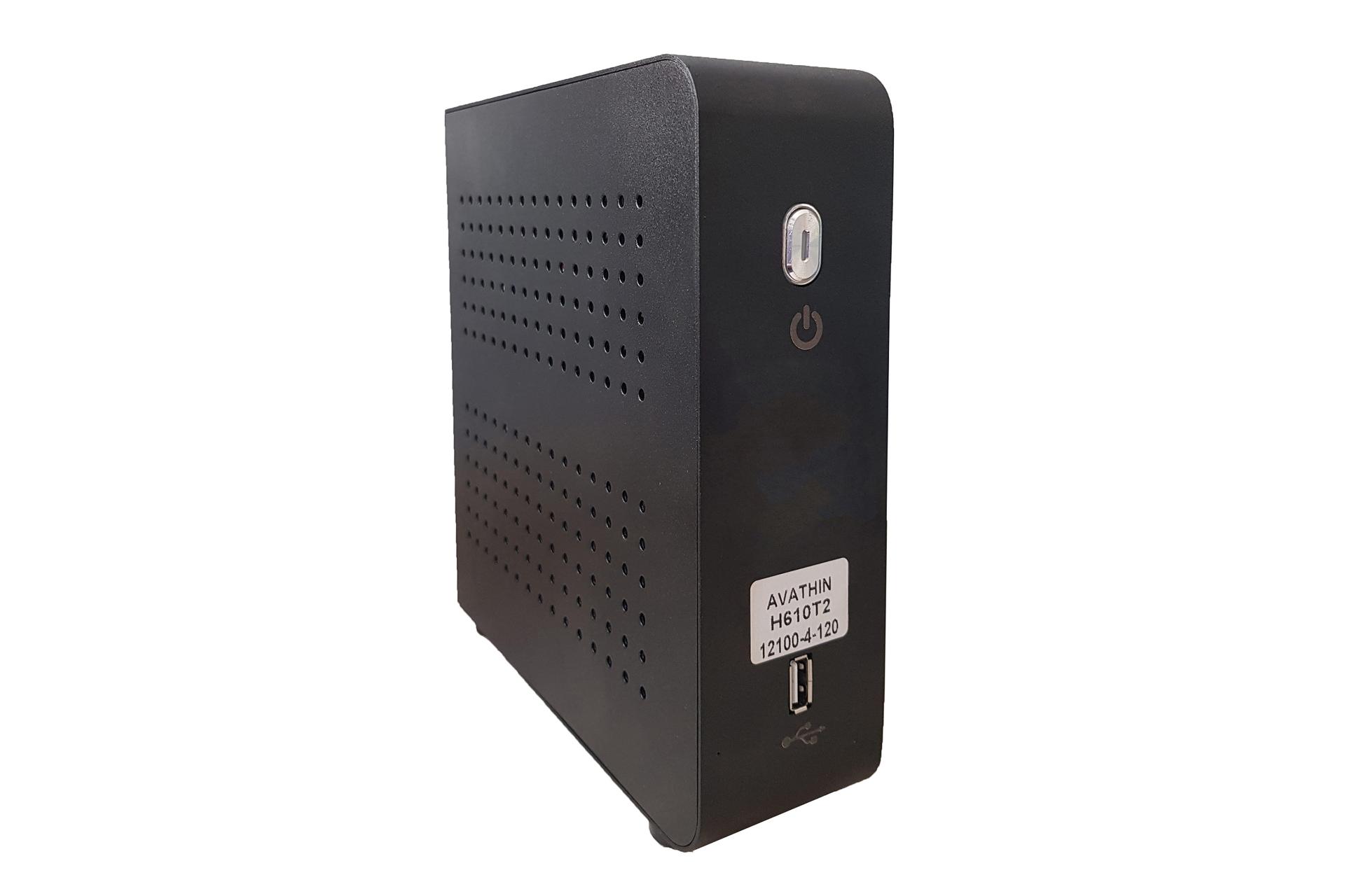 نمای نیمرخ کامپیوتر کوچک H610T2 تین آوا مدل 12100 با نمایش درگاه و پنل کناری