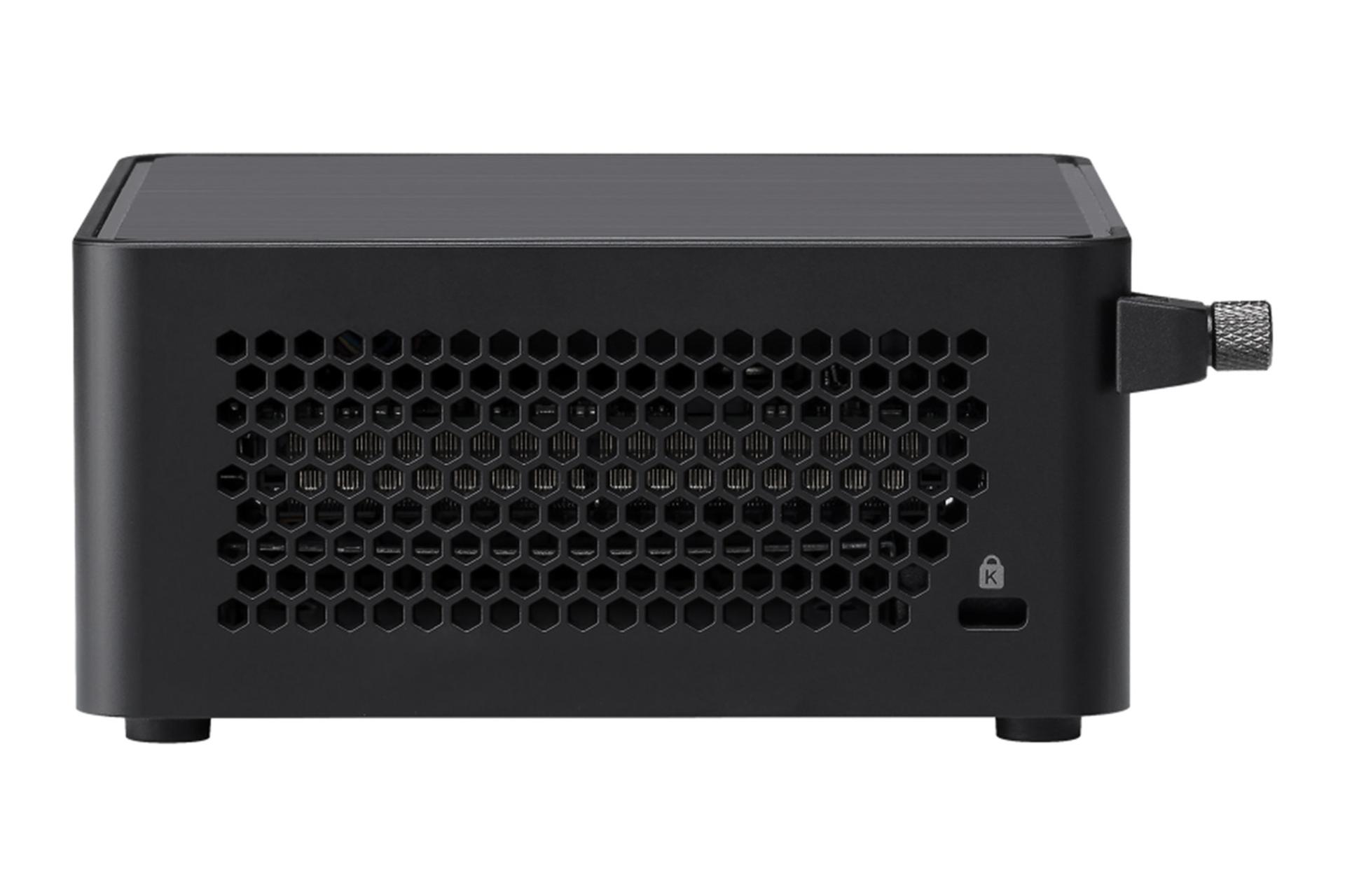 نمای پنل سمت راست کامپیوتر کوچک NUC 14 Pro Tall Kit ایسوس با نمایش اسلات امنیتی