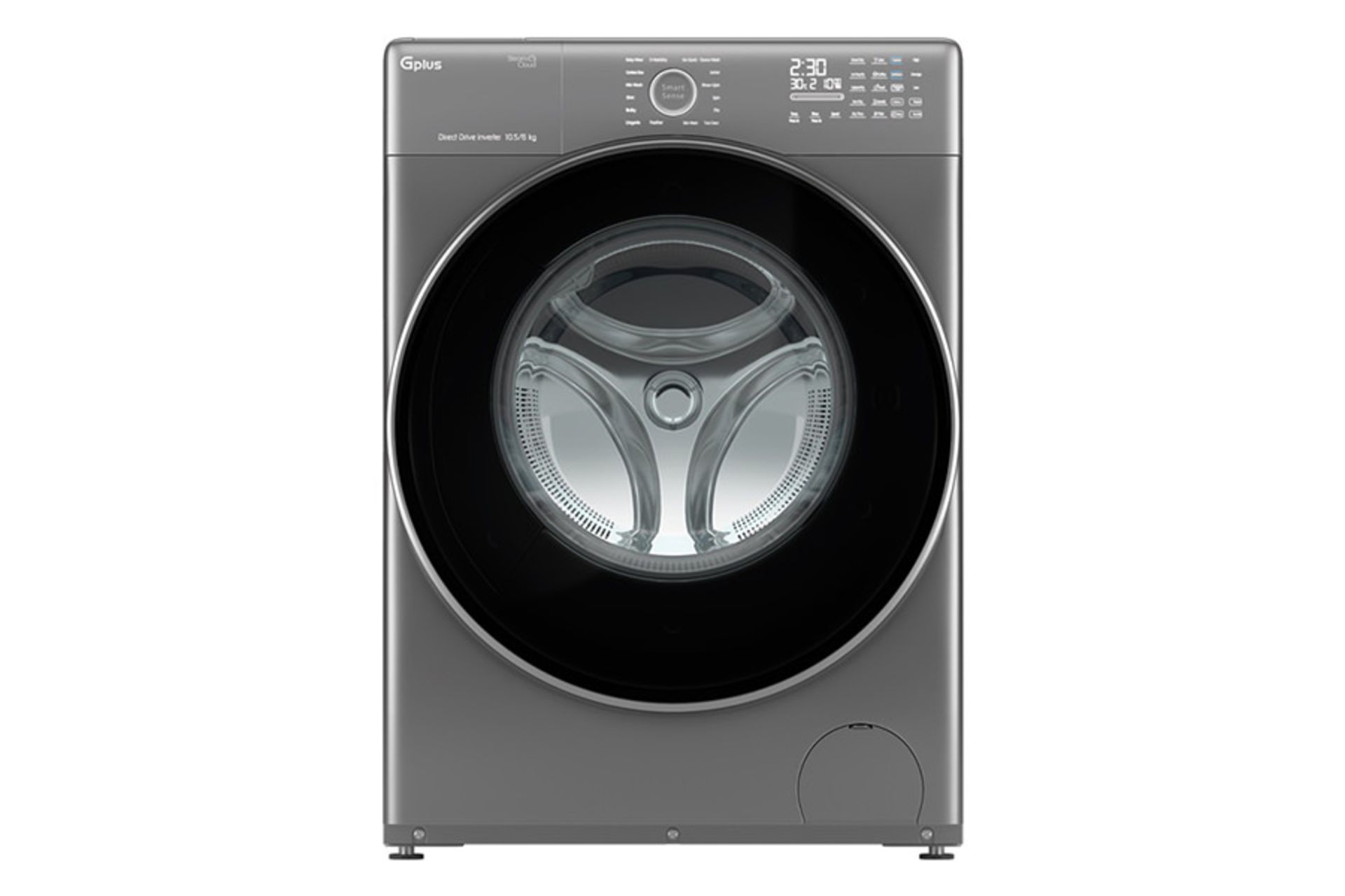 ماشین لباسشویی و خشک کن جی پلاس Gplus GWM-PD108 رنگ نقره ای نمای جلو