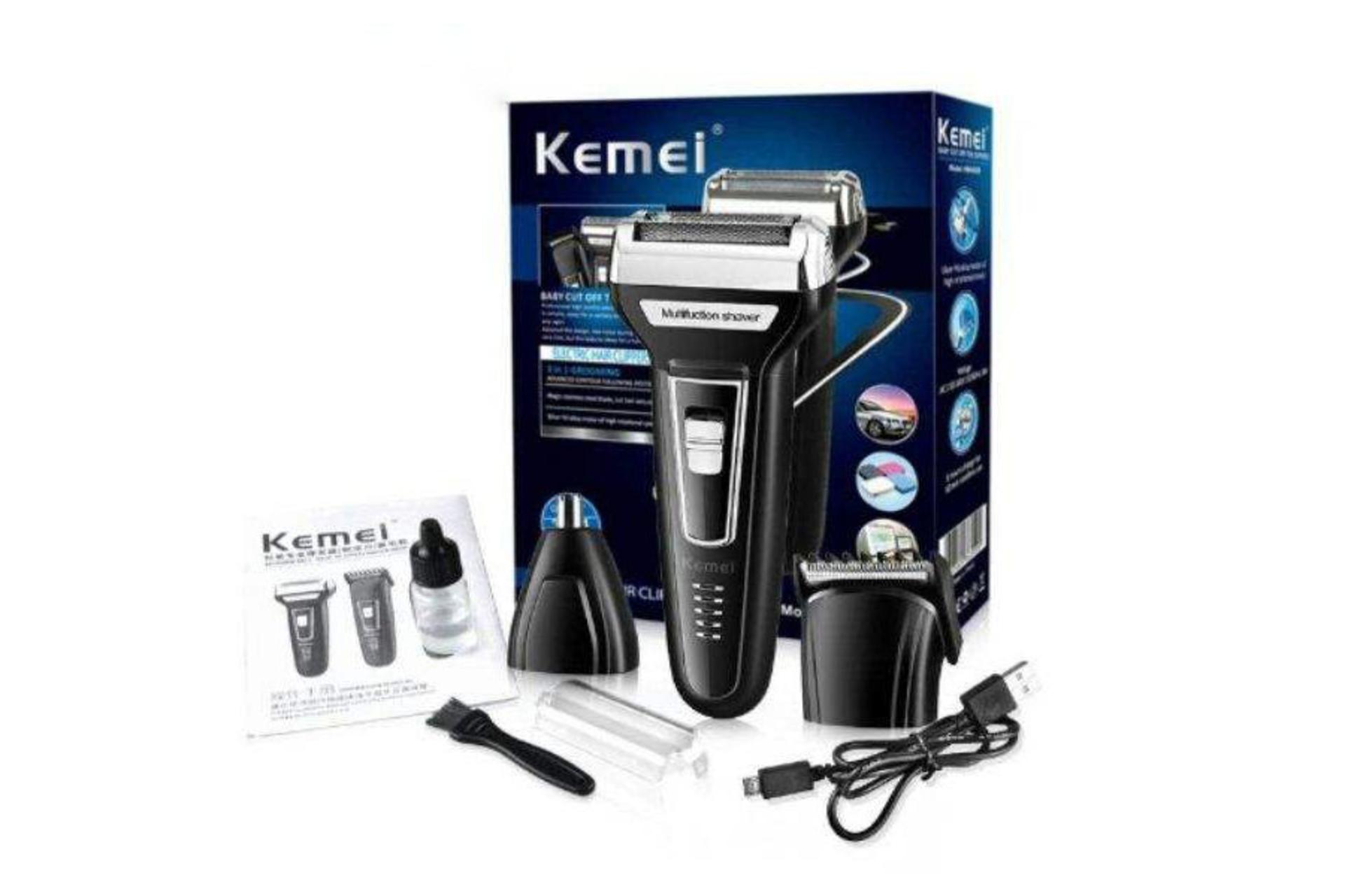 ماشین اصلاح و ریش تراش کیمی Kemei KM-6558 جعبه و لوازم همراه