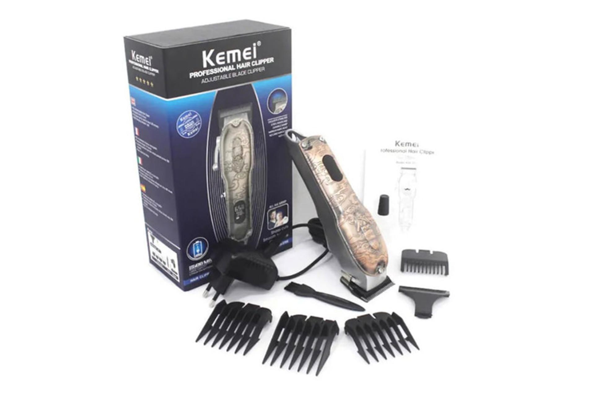 ماشین اصلاح و ریش تراش Kemei KM-3705 جعبه و لوازم همراه