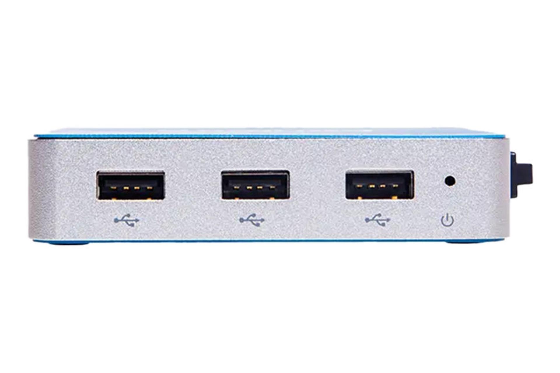 نمای لبه کناری کامپیوتر کوچک C75 V2 سنترم با نمایش درگاه های USB