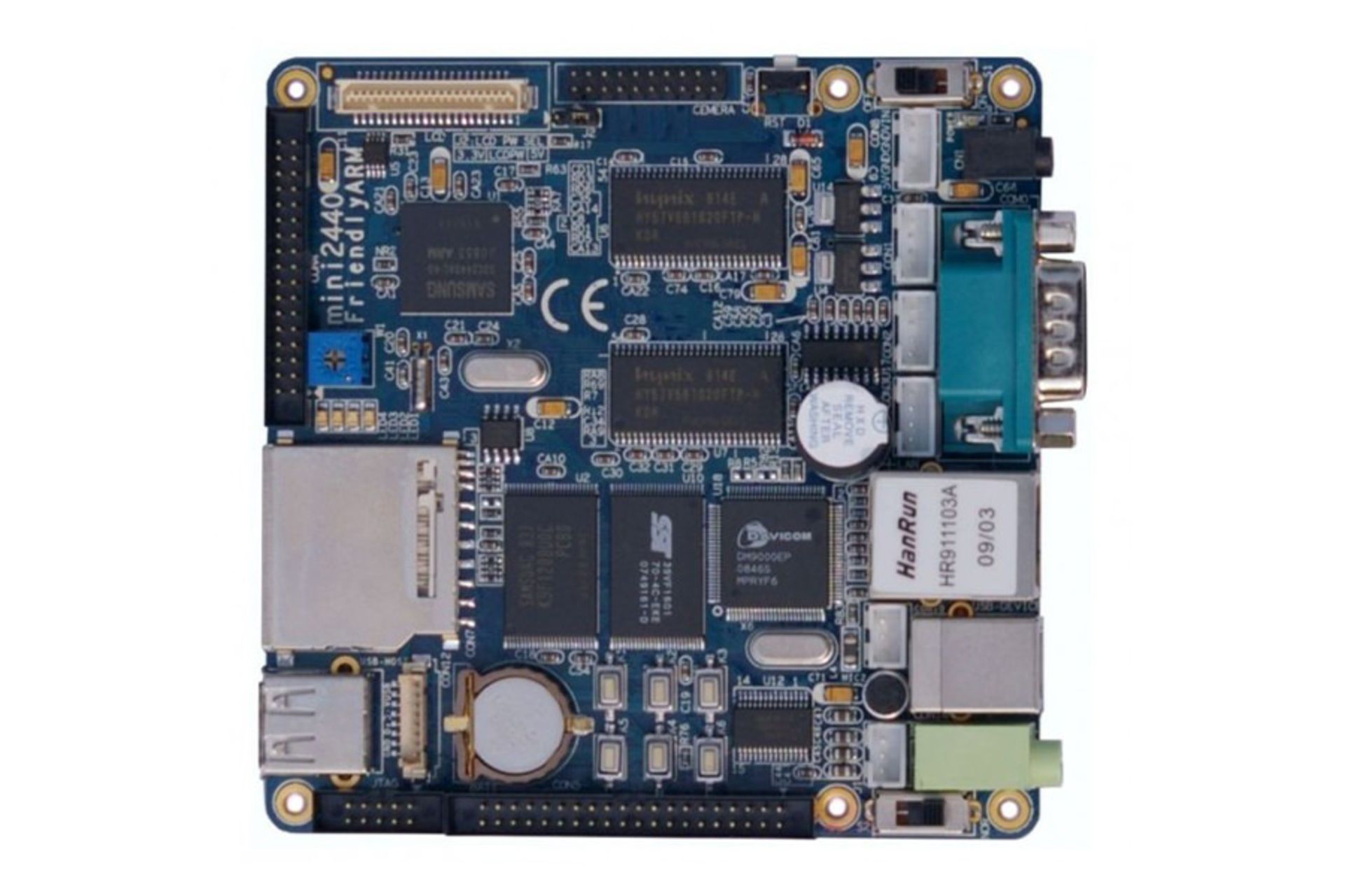 نمای بالای کامپیوتر کوچک Mini2440 فرندلی الک با نمایش بورد