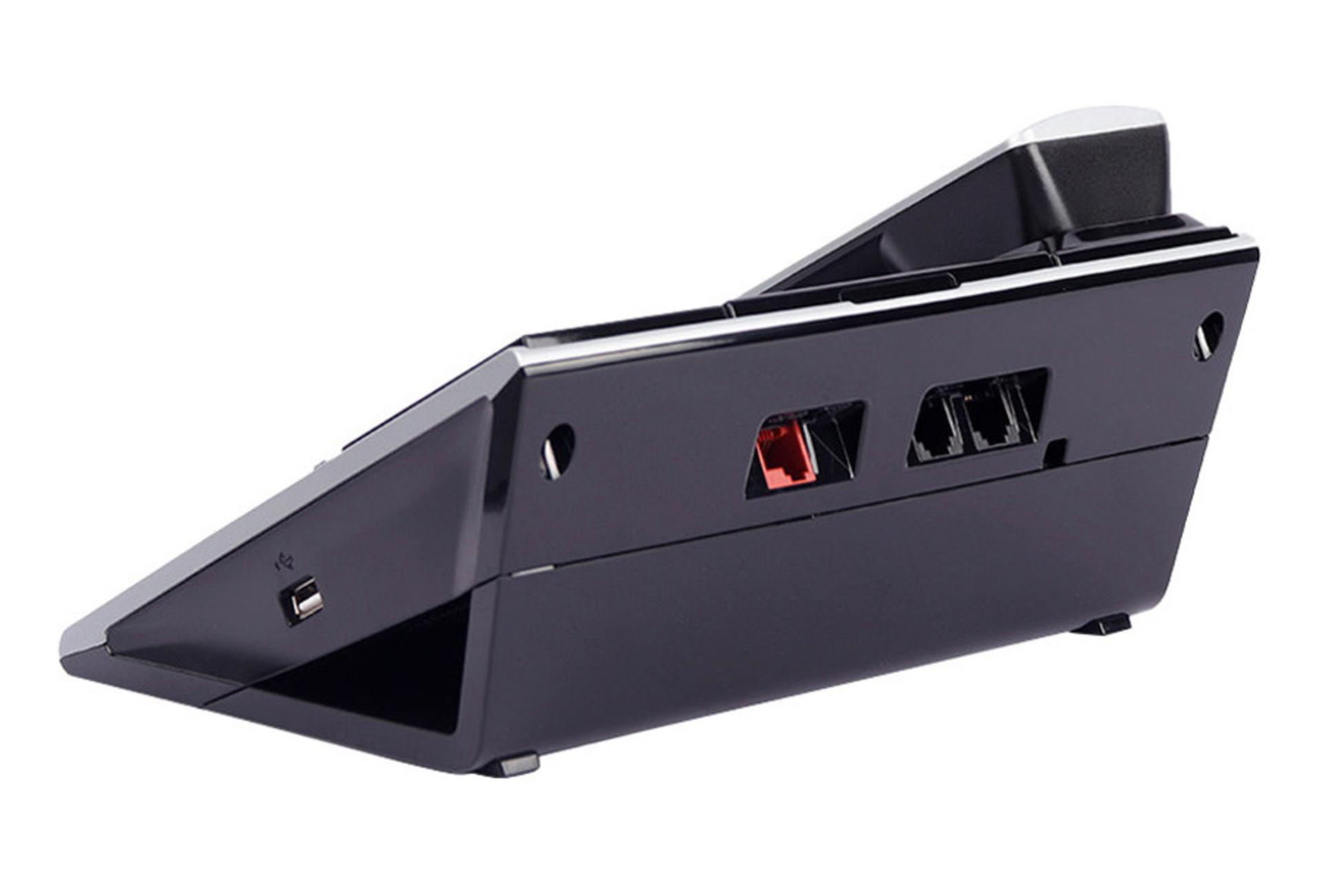 نمای نیمرخ تلفن جنرال الکتریک 30385 با نمایش درگاه های پنل پشت