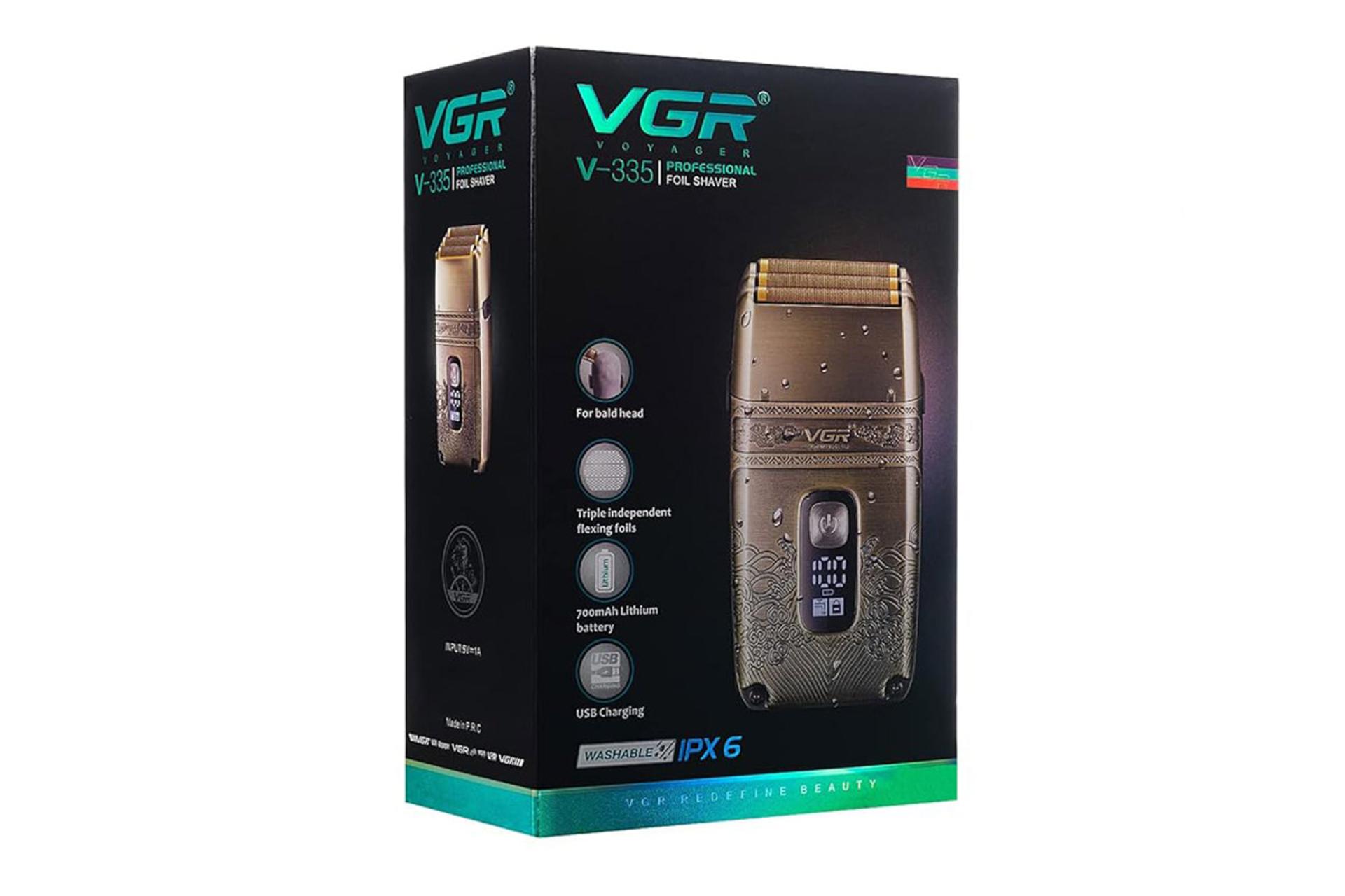 ماشین اصلاح و ریش تراش وی جی آر VGR V-335 جعبه و بسته بندی