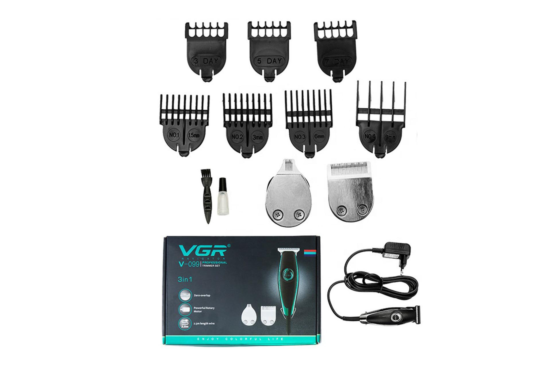 ماشین اصلاح و ریش تراش وی جی آر VGR V-099 جعبه و لوازم همراه