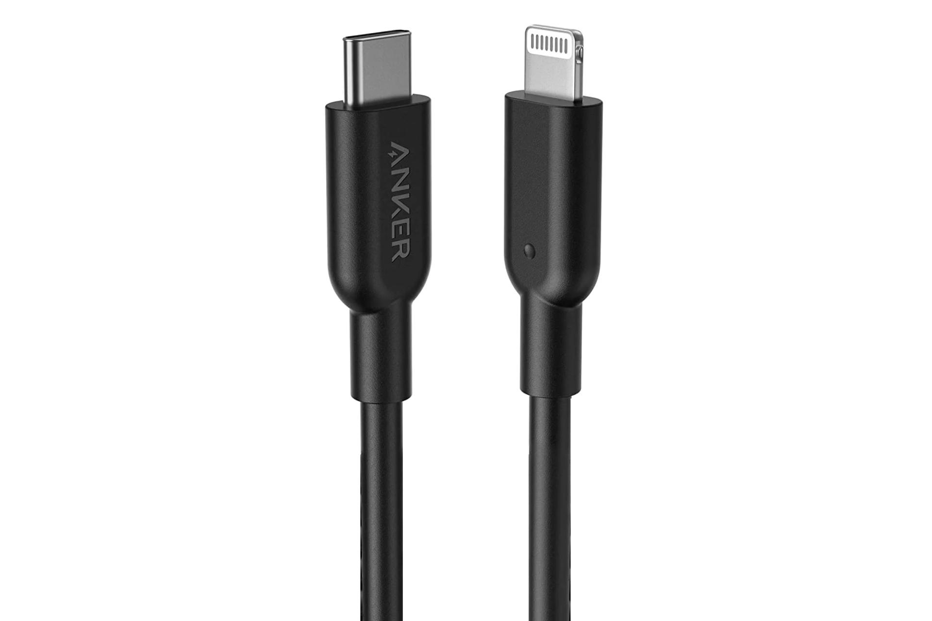 کابل شارژ USB انکر Type-C به Lightning مدل A8633 PowerLine II با طول 1.8 متر رنگ مشکی