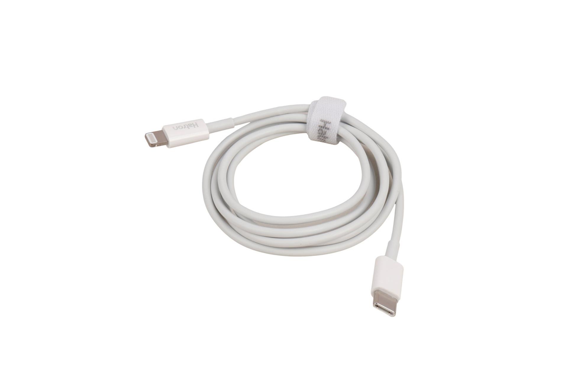 کابل شارژ USB هترون Type-C به Lightning مدل HC365i با طول 1 متر رنگ سفید