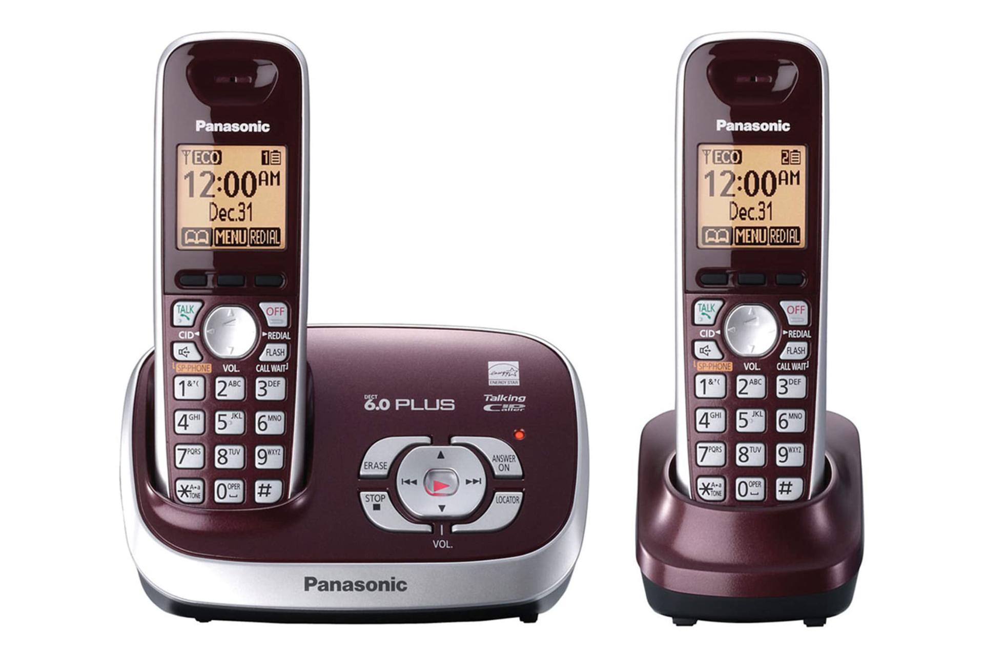 نمای کلی تلفن پاناسونیک KX-TG6572 با نمایش پایه اصلی و متحرک