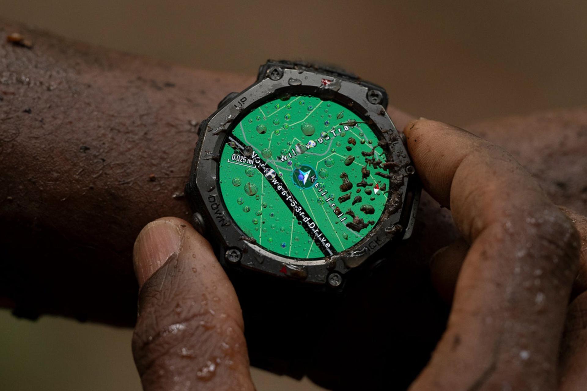 ابعاد ساعت هوشمند امیزفیت Amazfit T-Rex 3 روی مچ دست