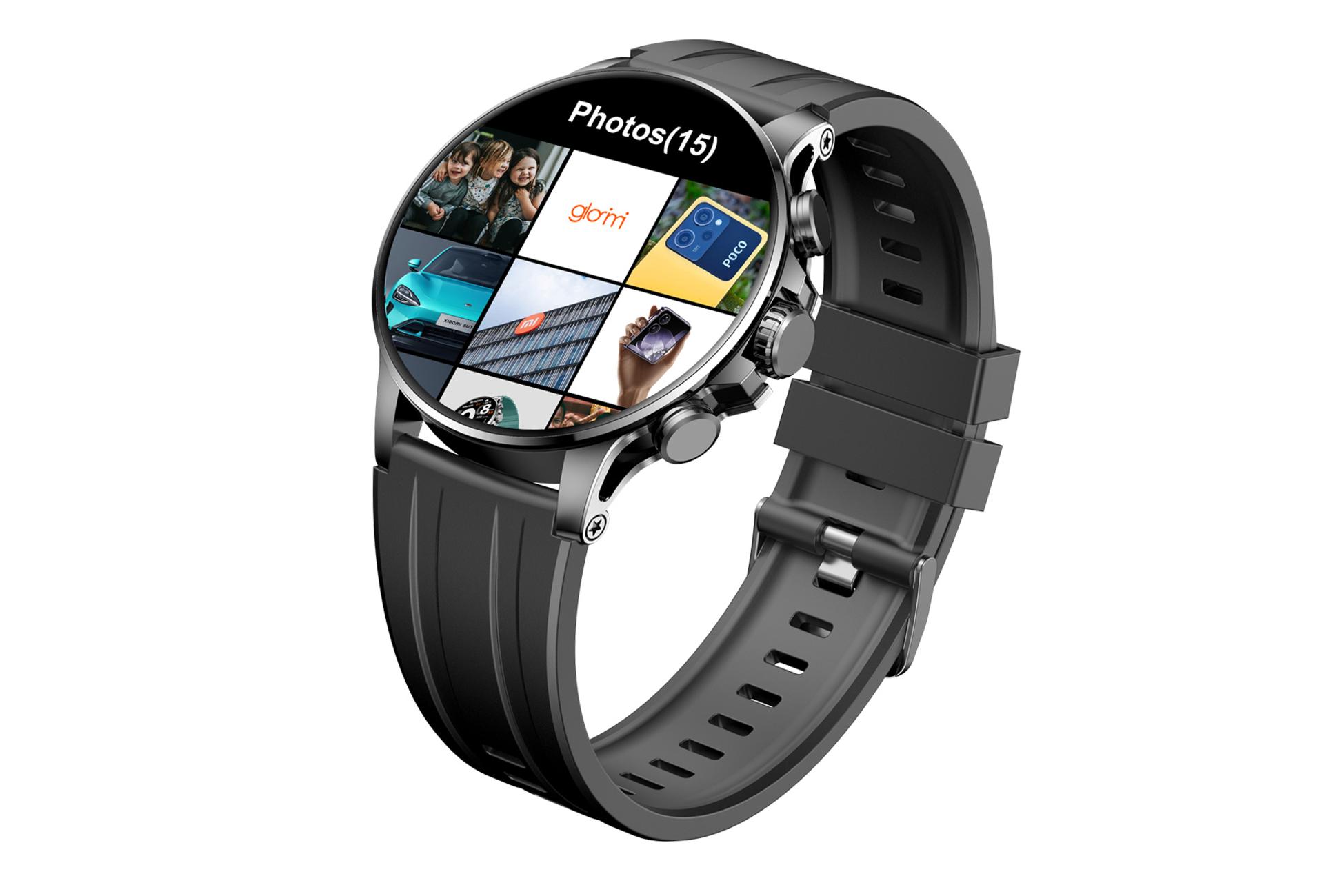 نمای کناری ساعت هوشمند شیائومی Xiaomi Glorimi M2 MAX LTD با بند مشکی
