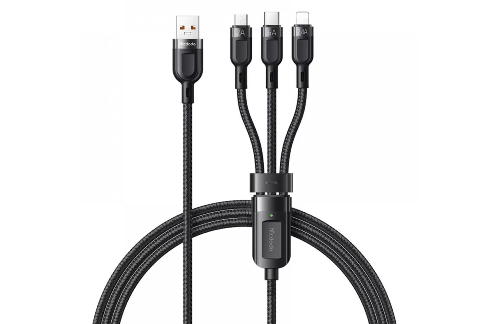 کابل شارژ USB مک دودو Type-A به Type-C+Micro-USB+Lightning مدل CA-0930 3in1 با طول 1 متر