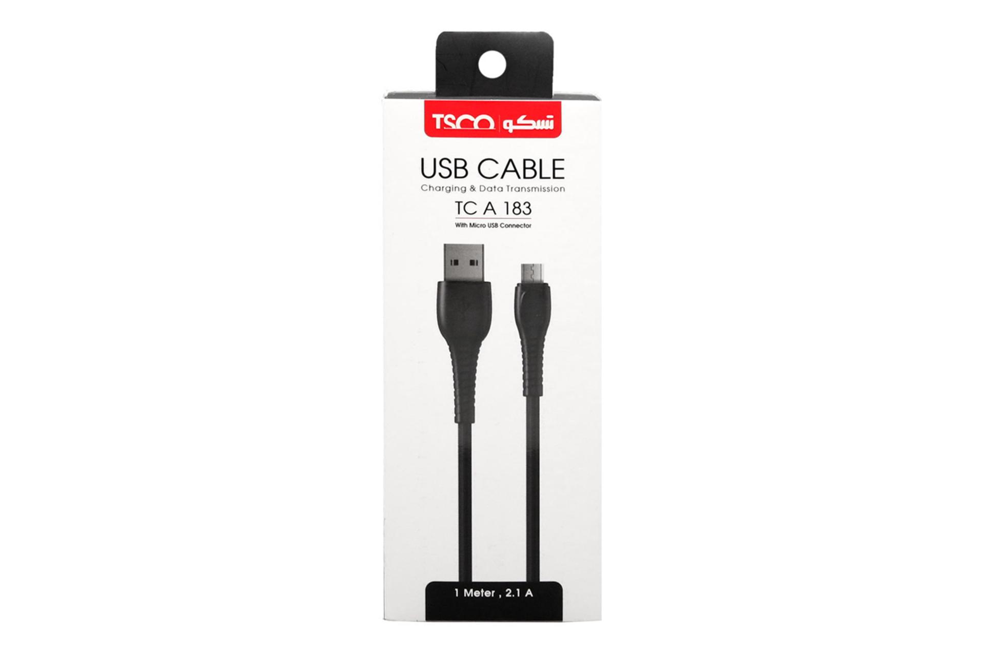 جعبه کابل شارژ USB تسکو Type-A به Micro-USB مدل TC A 183 با طول 1 متر