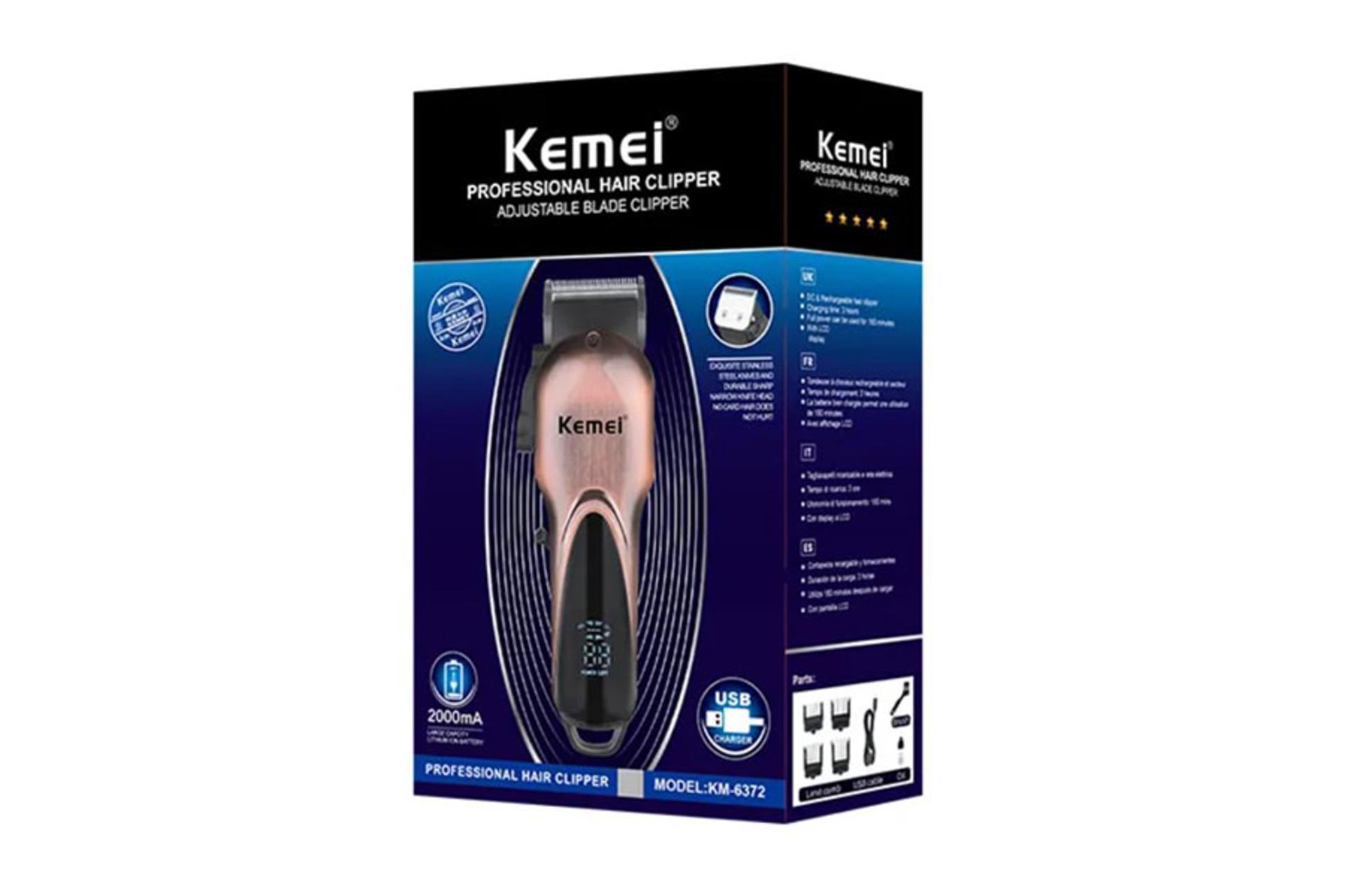 ماشین اصلاح و ریش تراش کیمی Kemei KM-6372 جعبه و بسته بندی