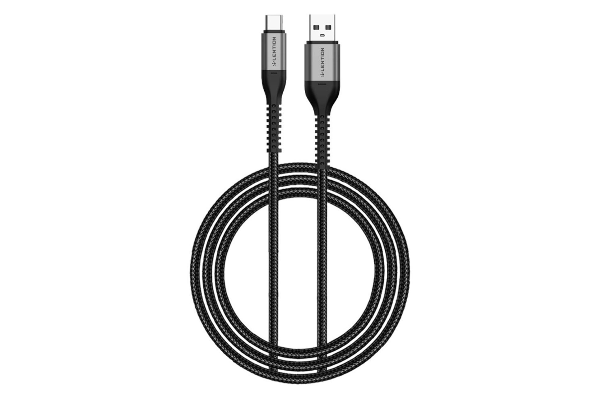 کابل شارژ USB لنشن Type-A به Type-C مدل ACT-27W1M با طول 1 متر رنگ مشکی