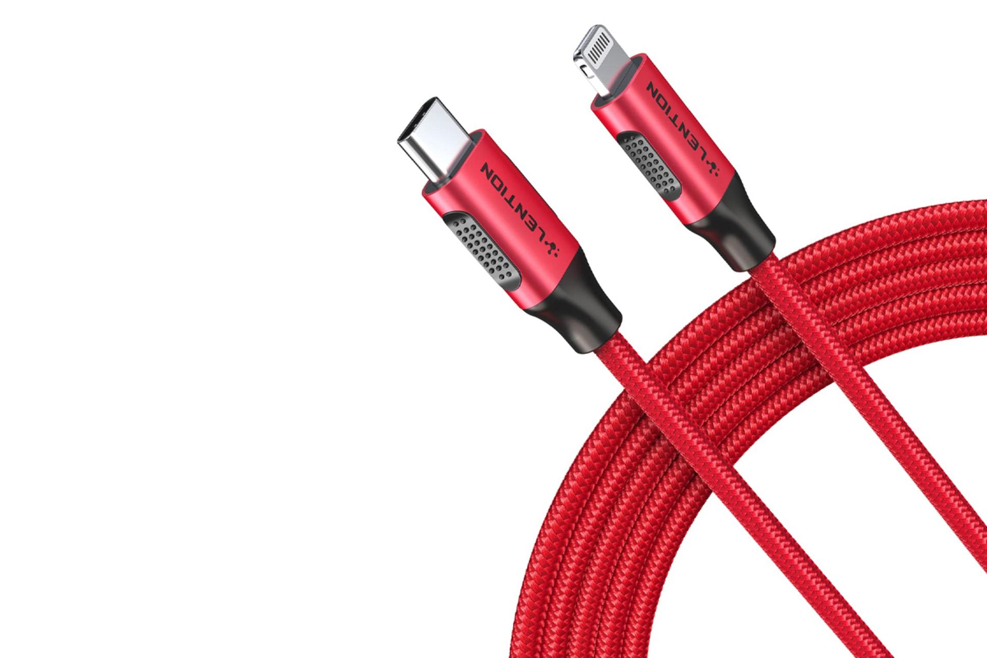 کانکتور و اتصال کابل شارژ USB لنشن Type-C به Lightning مدل CLN-3A2M با طول 2 متر