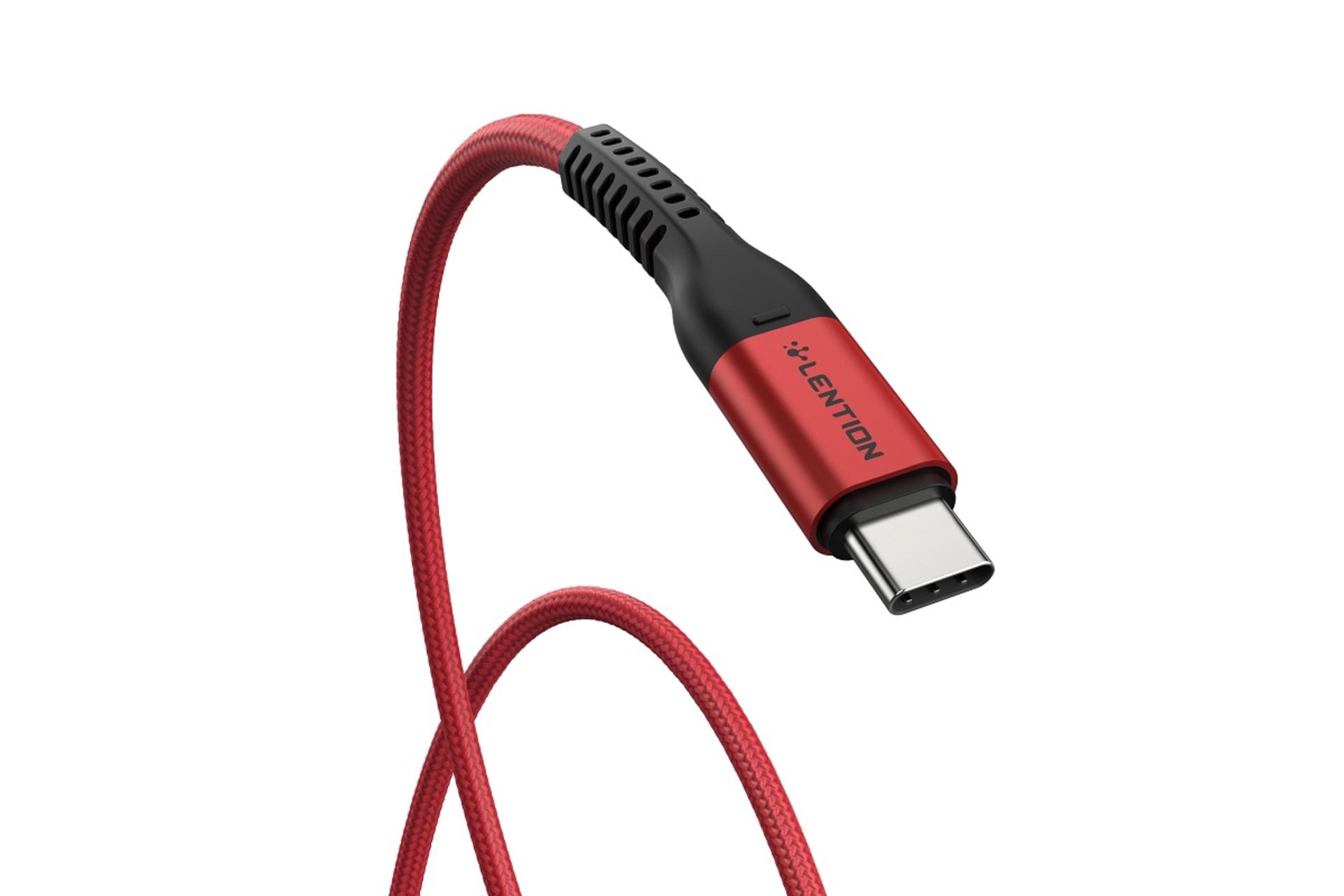 کانکتور و اتصال کابل شارژ USB لنشن Type-C به Type-C مدل CCT با طول 1.2 متر