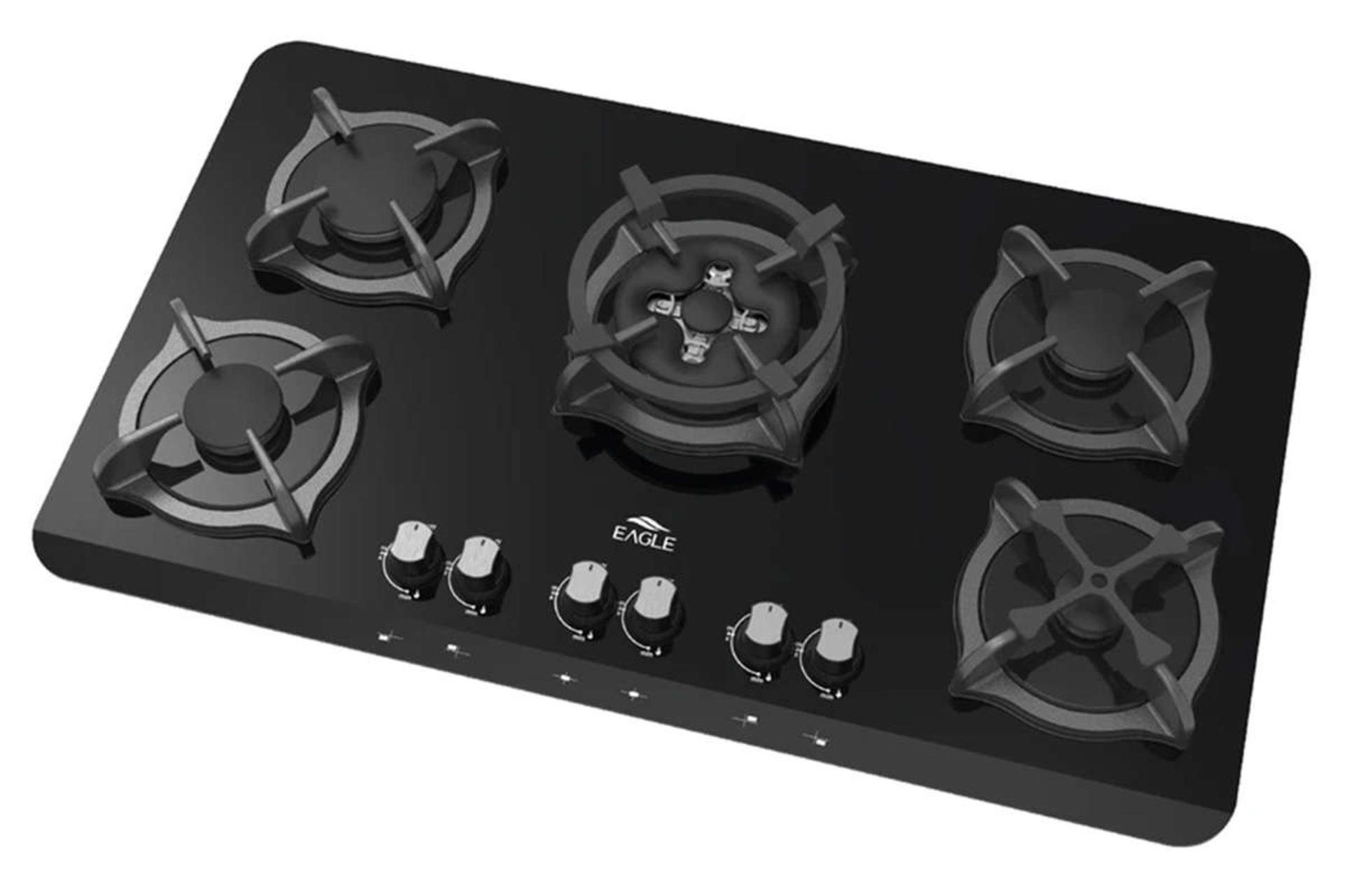 نمای سمت راست اجاق گاز صفحه ای ایگل 100 رنگ مشکی