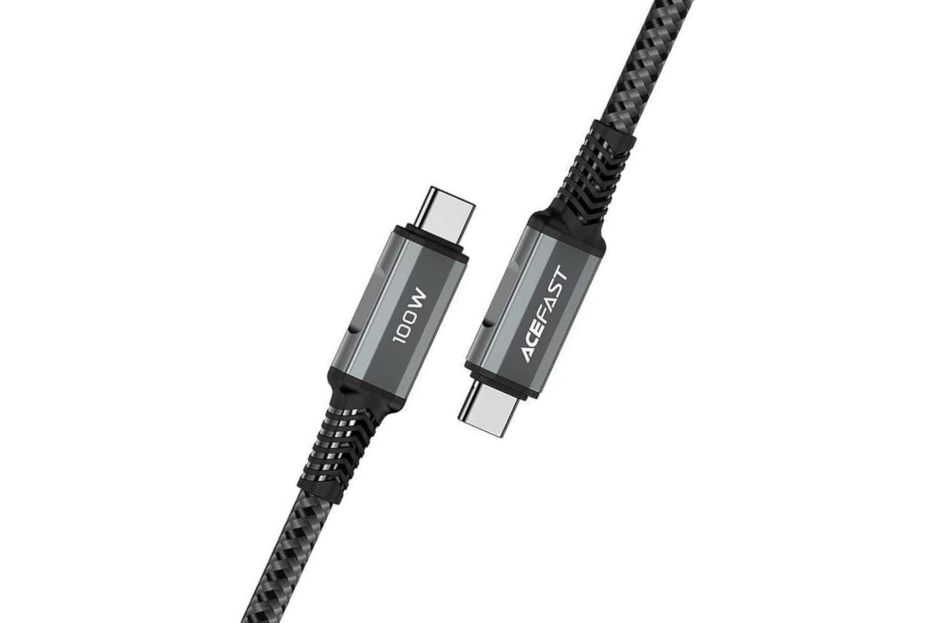 کانکتور و اتصال کابل شارژ USB ایس فست Type-C به Type-C مدل C4-03 با طول 2 متر