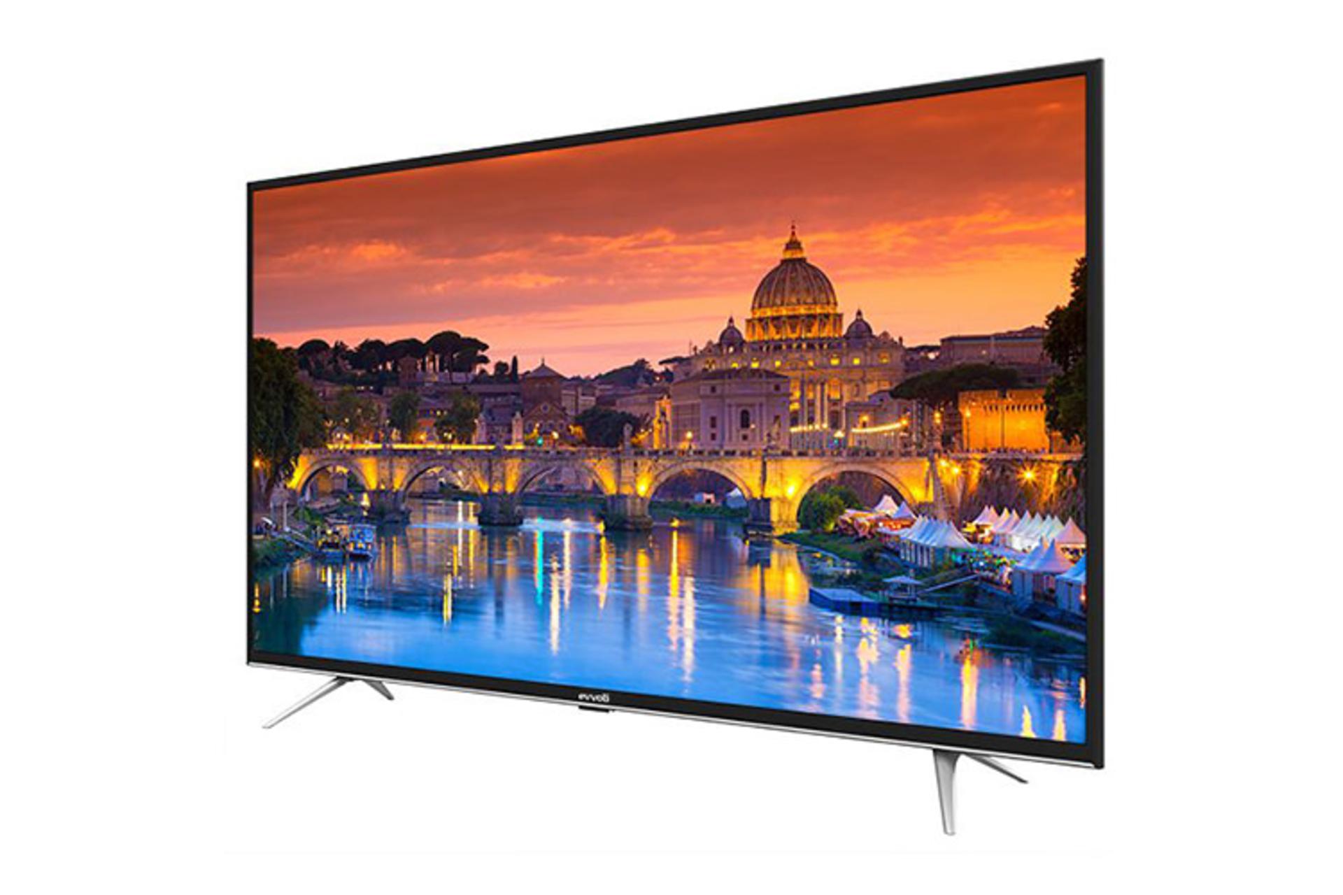 تلویزیون ایوولی Evvoli 43EV100 نمای جلو و راست