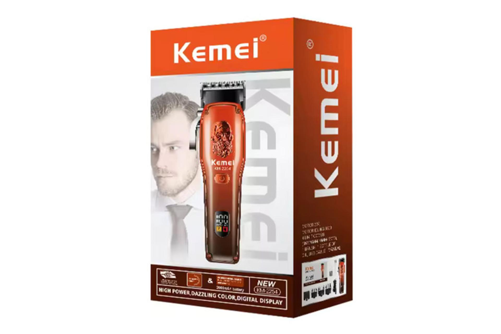 ماشین اصلاح و ریش تراش کیمی Kemei KM-2254 جعبه و بسته بندی