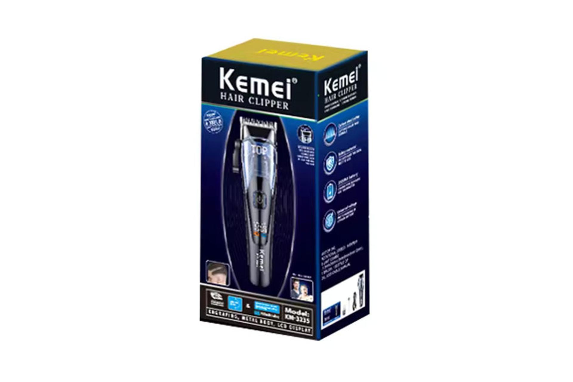 ماشین اصلاح و ریش تراش کیمی Kemei KM-3235 جعبه و بسته بندی