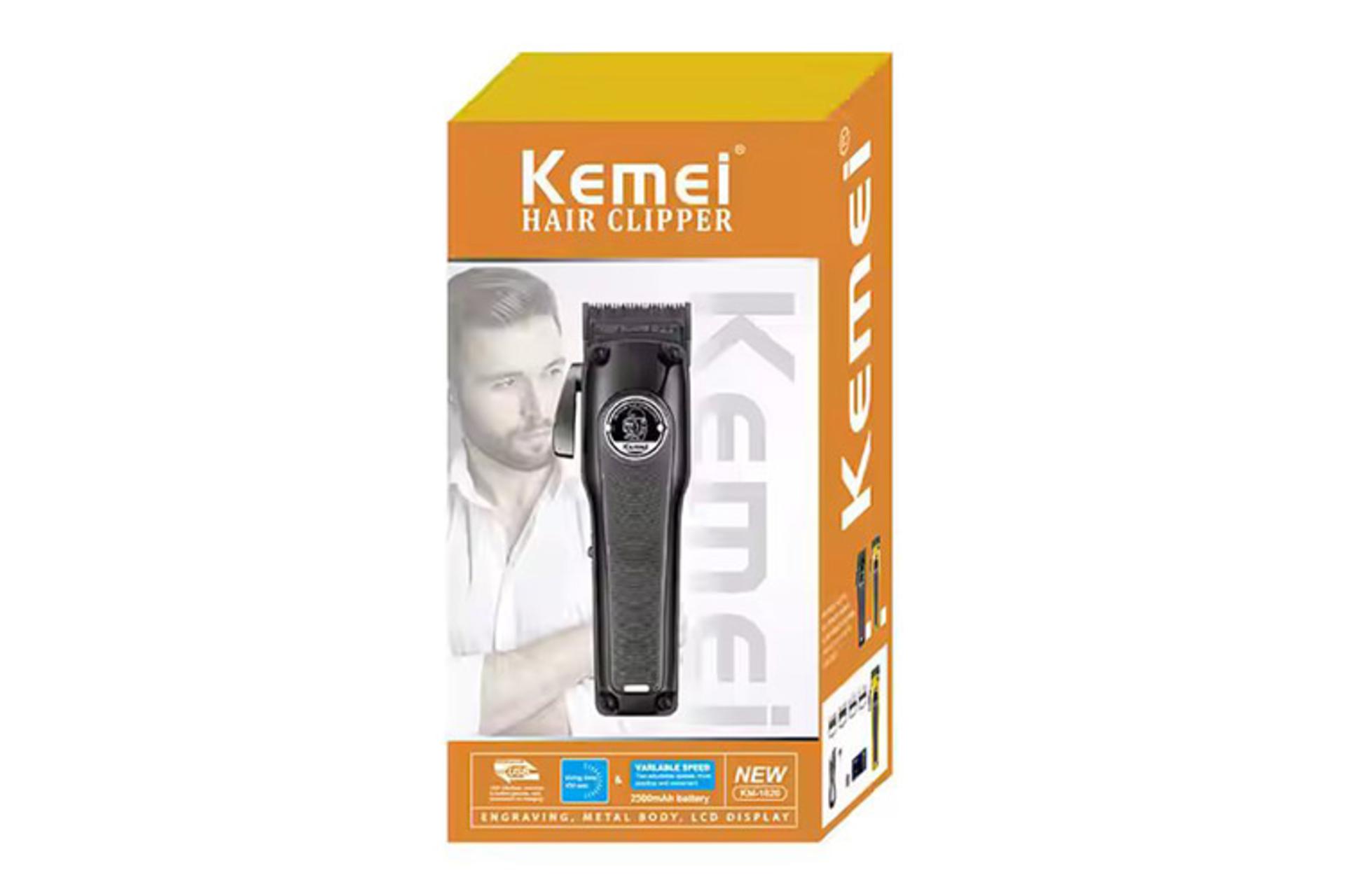 ماشین اصلاح و ریش تراش کیمی Kemei KM-1826 جعبه و بسته بندی