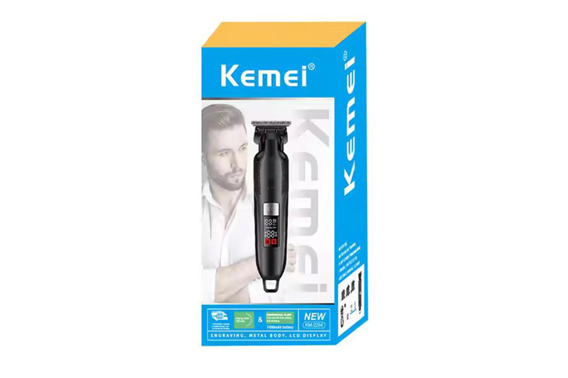 ماشین اصلاح و ریش تراش کیمی Kemei KM-2284 جعبه و بسته بندی