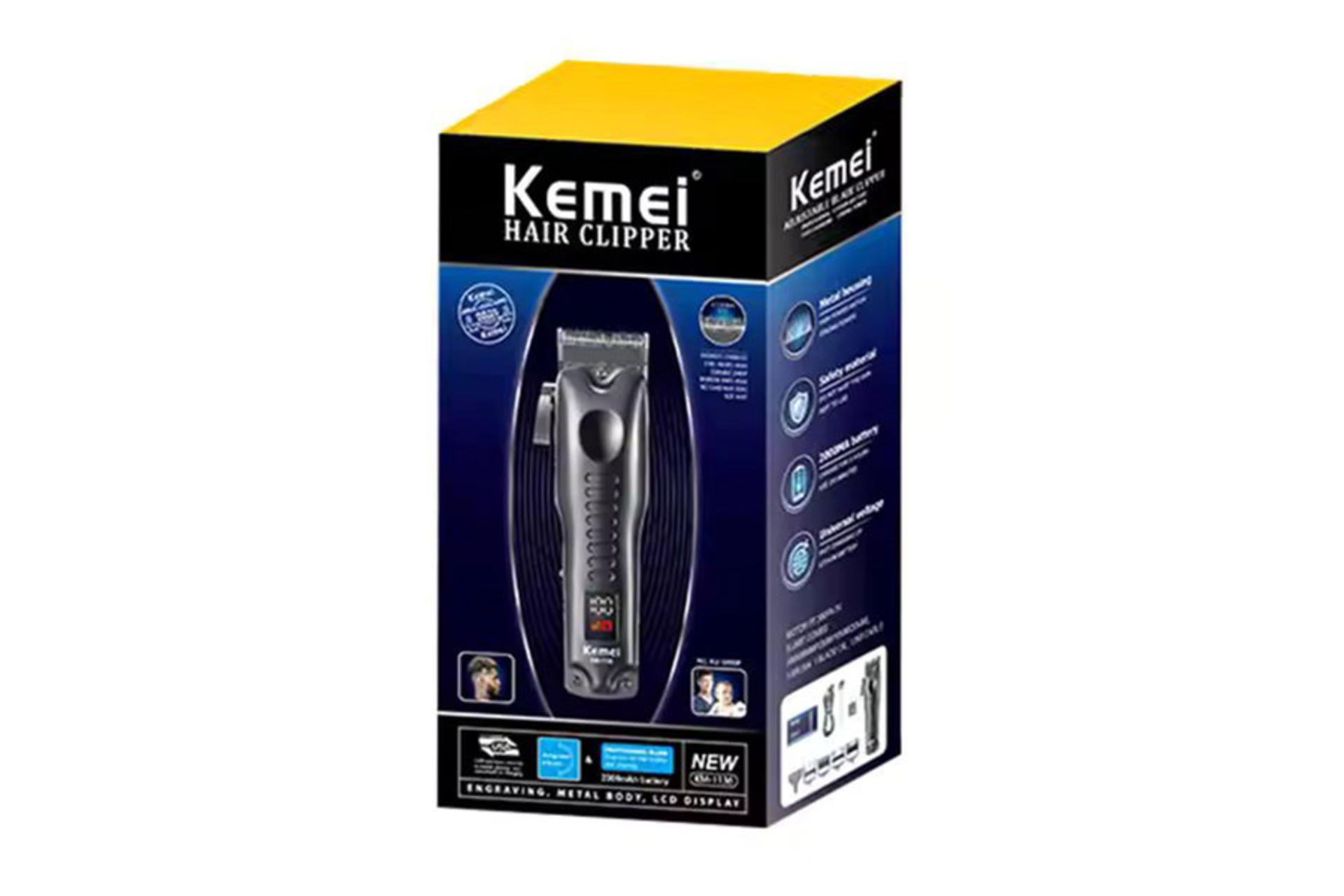 ماشین اصلاح و ریش تراش کیمی Kemei KM-1136 جعبه و بسته بندی