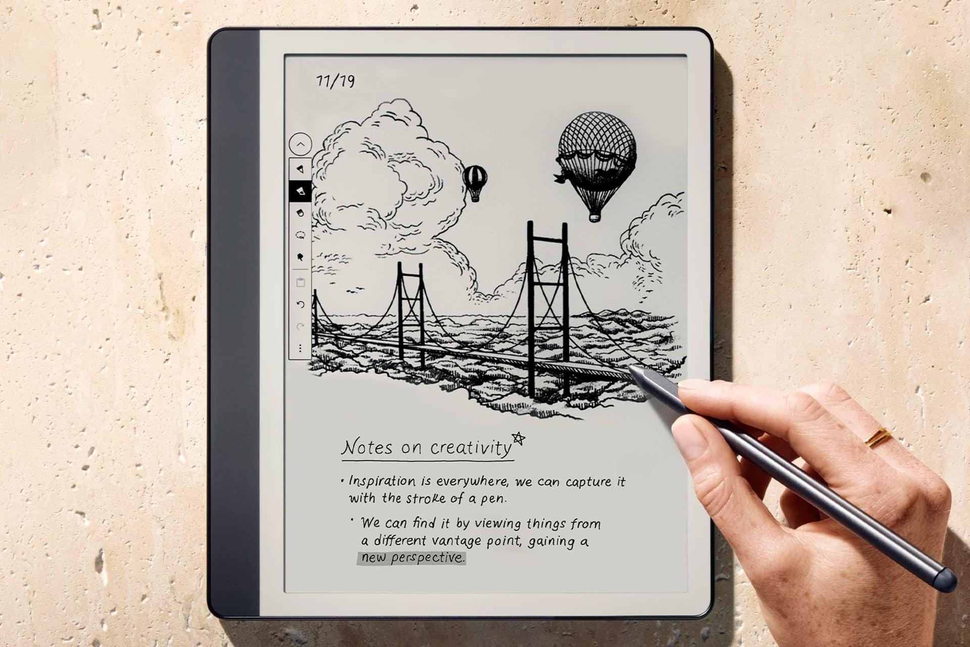 نمای بالا کتابخوان آمازون Amazon Kindle Scribe 2024 16GB مشکی