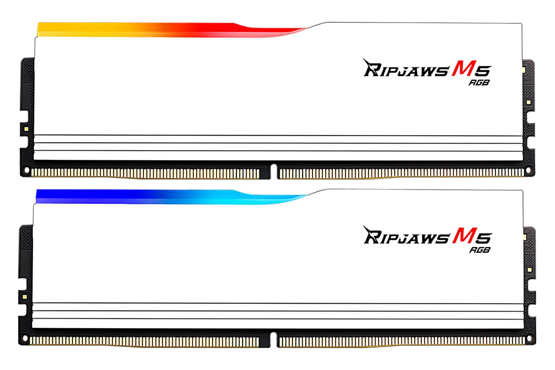 رنگ سفید رم جی اسکیل G.SKILL Ripjaws M5 RGB 32GB (2x16) DDR5-6400 CL32