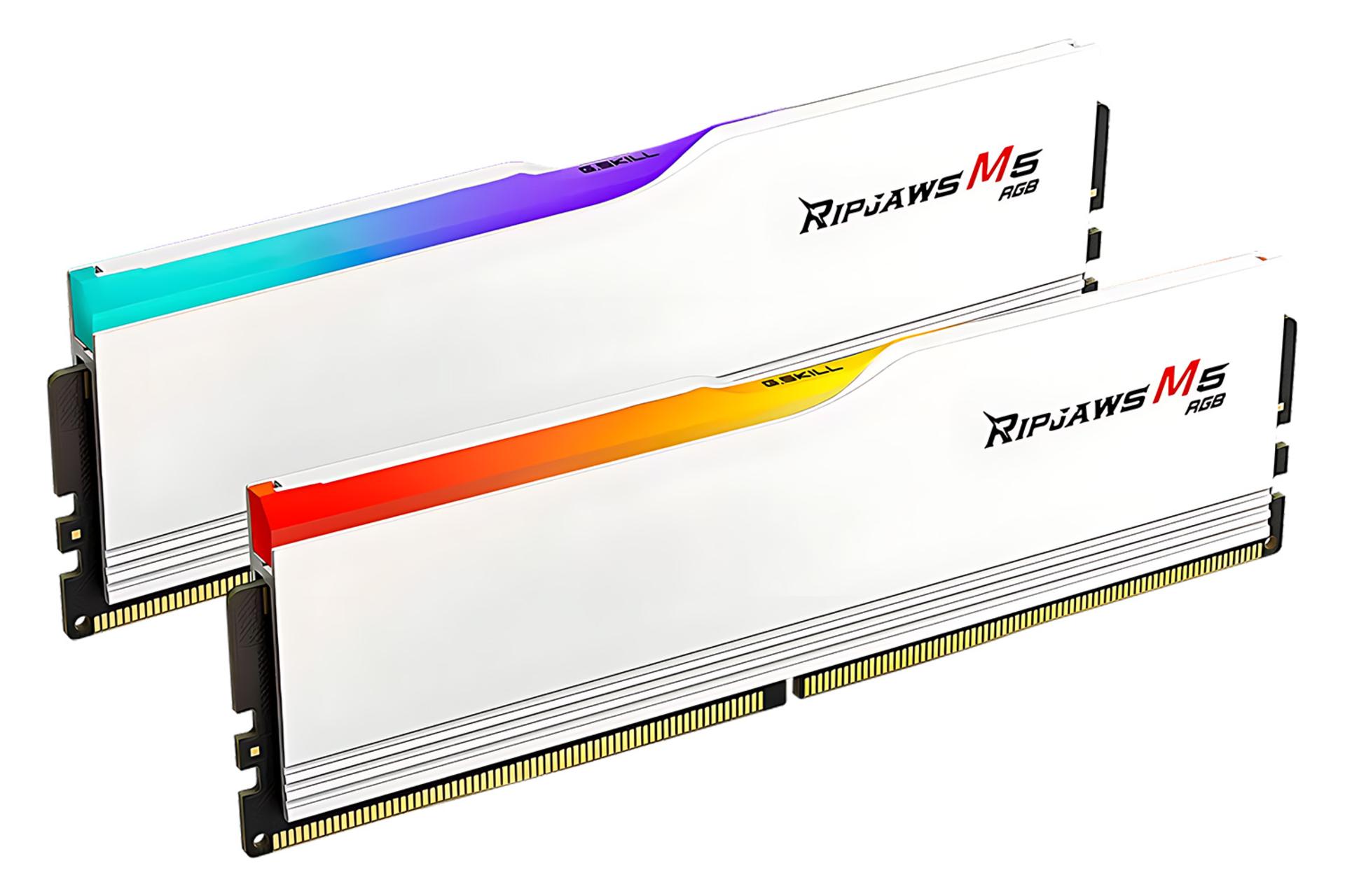 نمای کناری رنگ سفید رم جی اسکیل G.Skill Ripjaws M5 32GB (2x16) DDR5-6000 CL36 1.35V